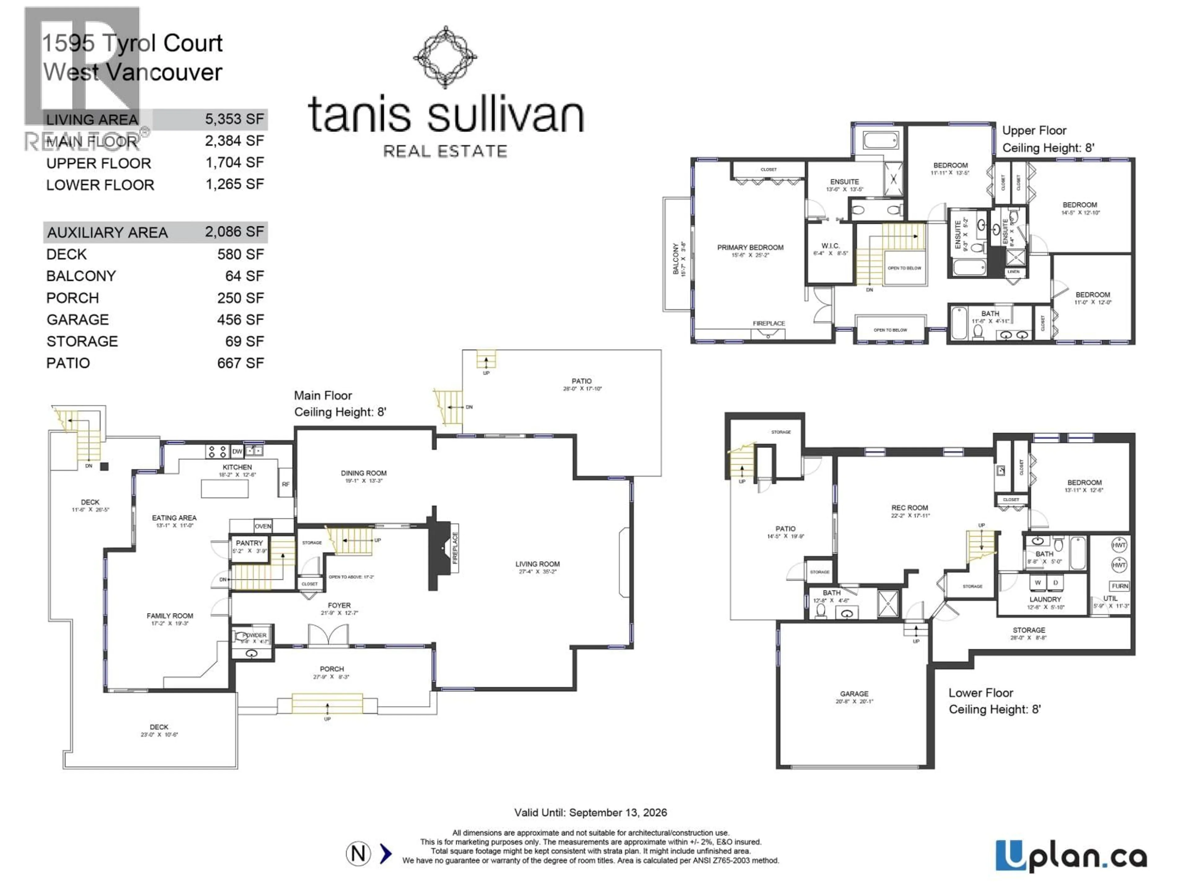 Floor plan for 1595 TYROL COURT, West Vancouver British Columbia V7S3G5