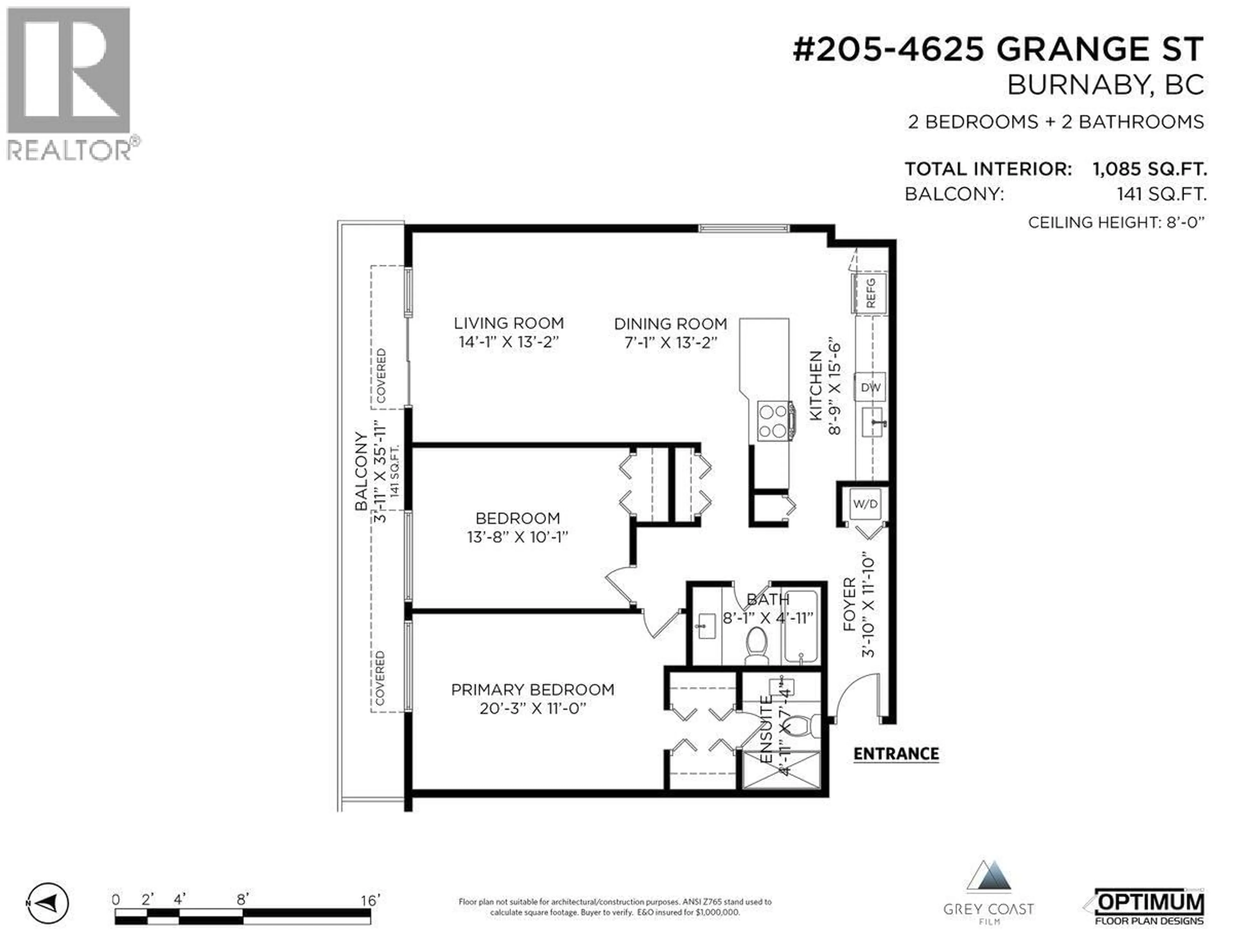 Floor plan for 205 - 4625 GRANGE STREET, Burnaby British Columbia V5H1R1