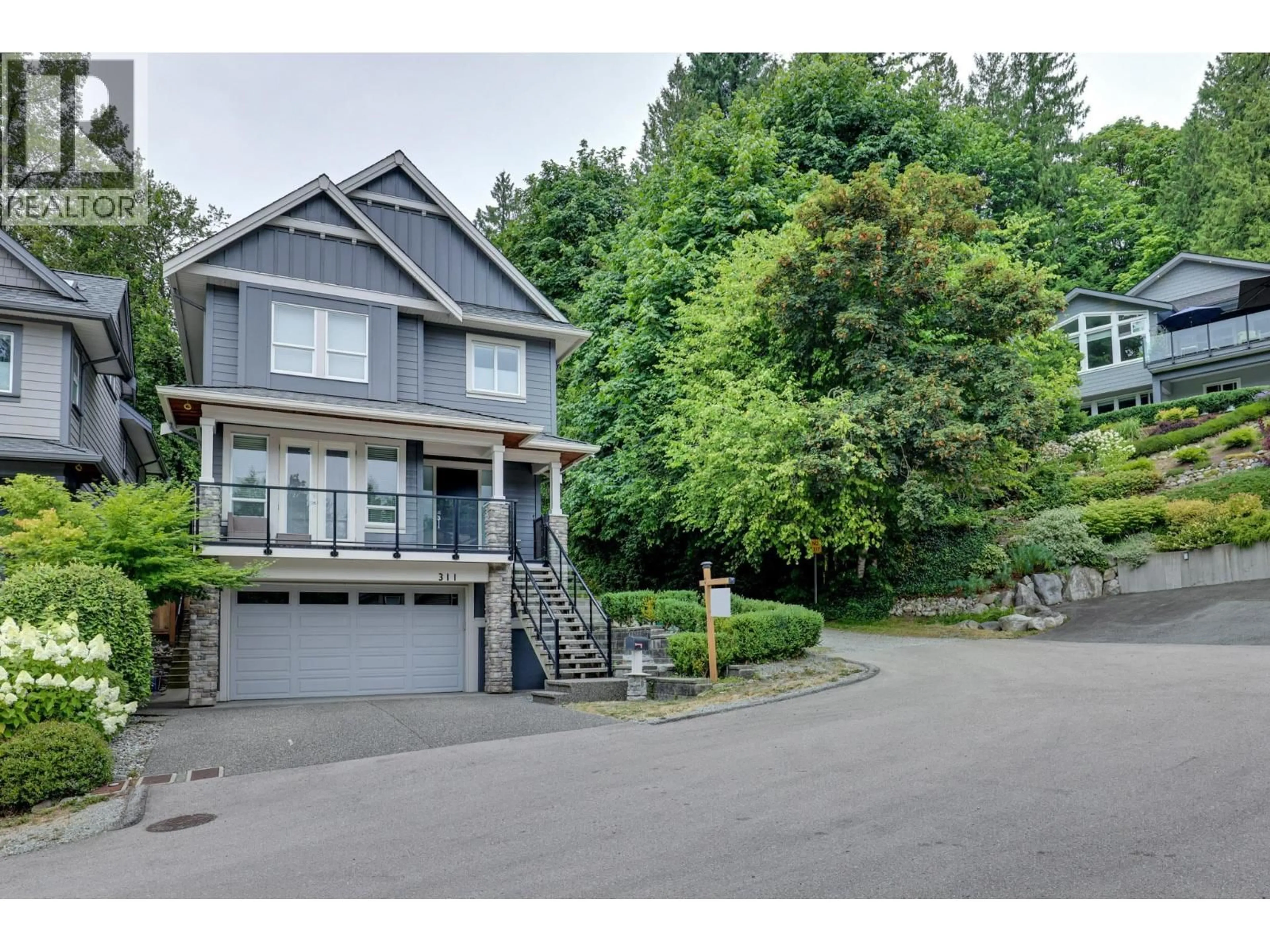 A pic from outside/outdoor area/front of a property/back of a property/a pic from drone, street for 311 AVALON DRIVE, Port Moody British Columbia V3H2X9