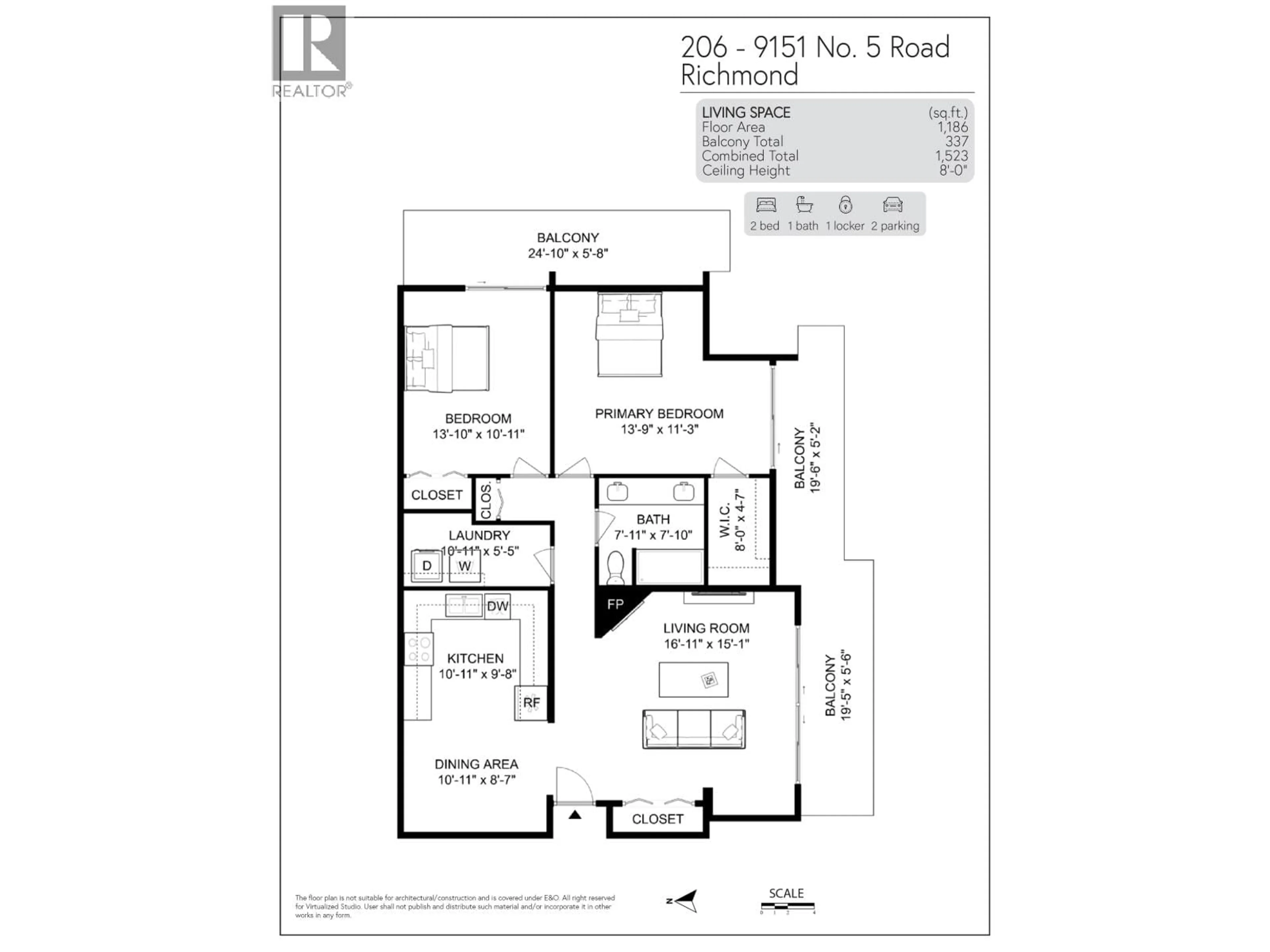 Floor plan for 206 - 9151 NO. 5 ROAD, Richmond British Columbia V7A4T9