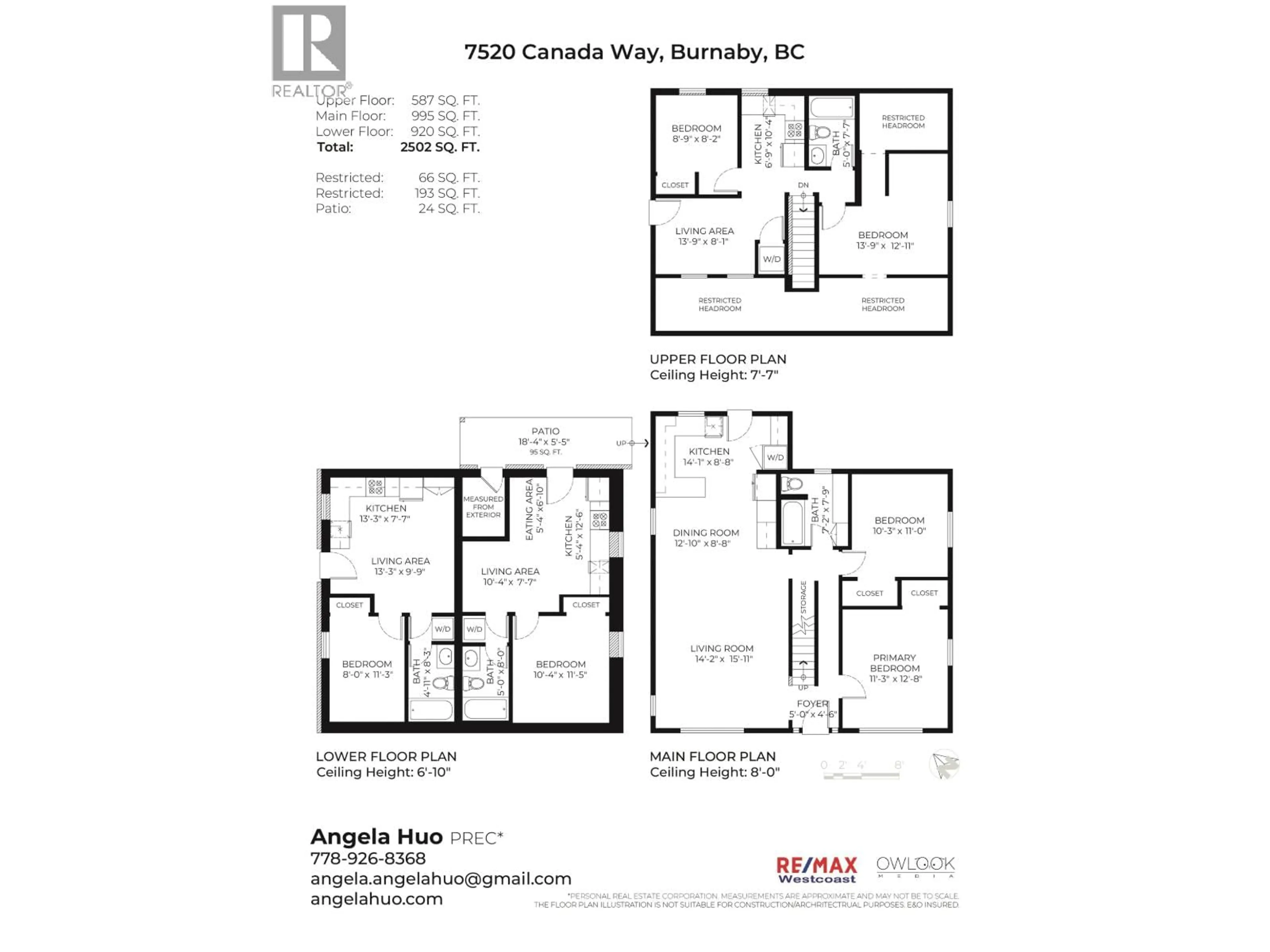 Floor plan for 7520 CANADA WAY, Burnaby British Columbia V3N3K2