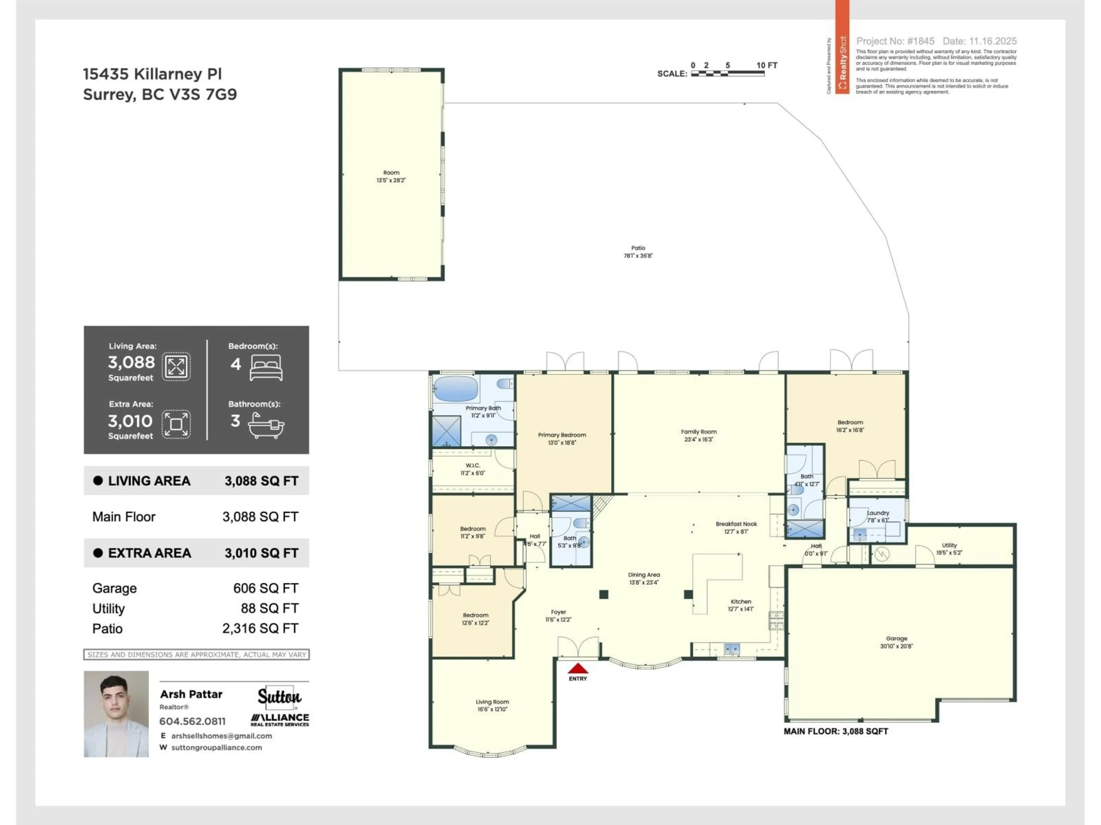 Floor plan for 15435 KILLARNEY PLACE, Surrey British Columbia V3S7G9