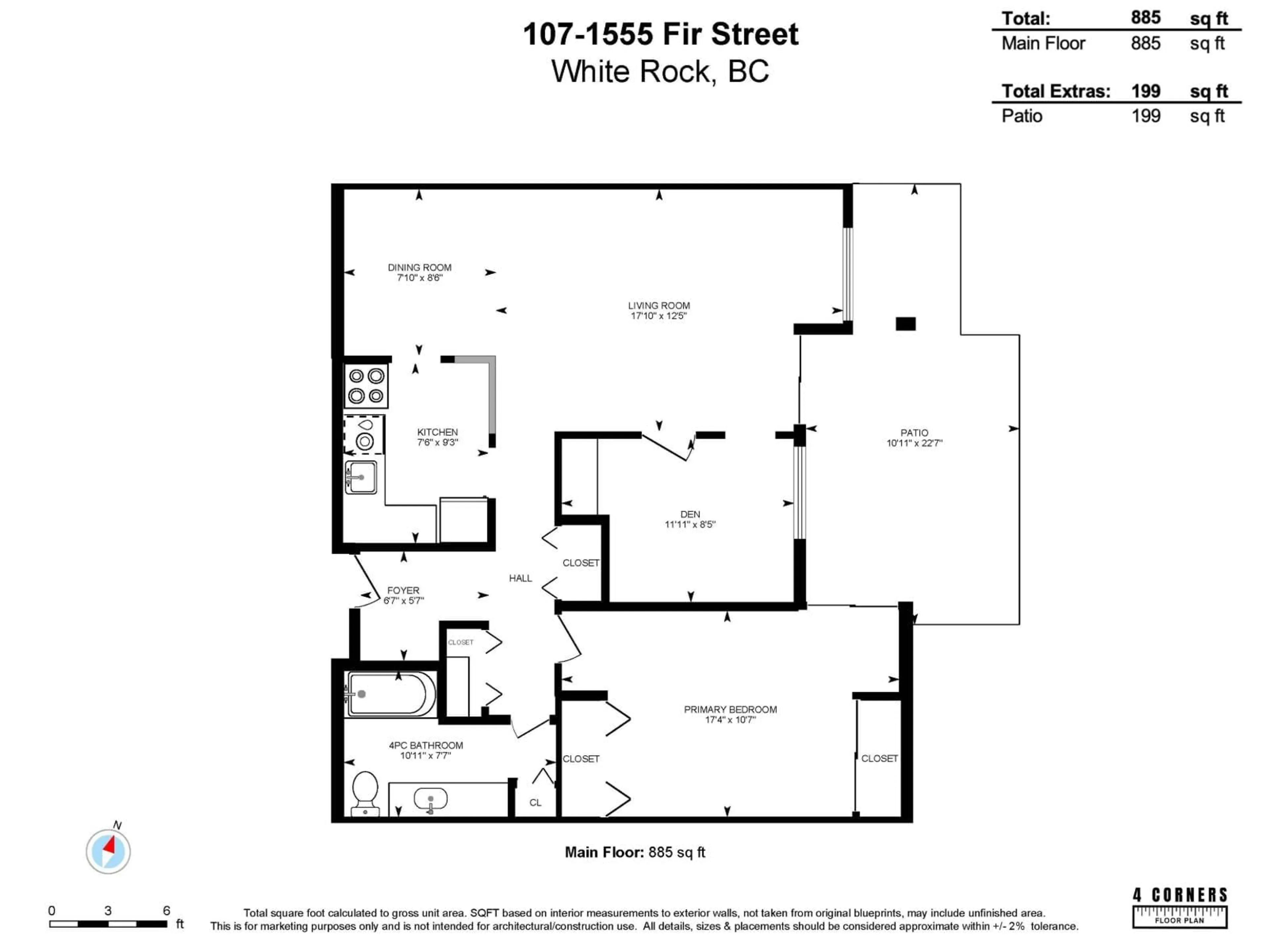 Floor plan for 107 - 1555 FIR STREET, White Rock British Columbia V4B4B6