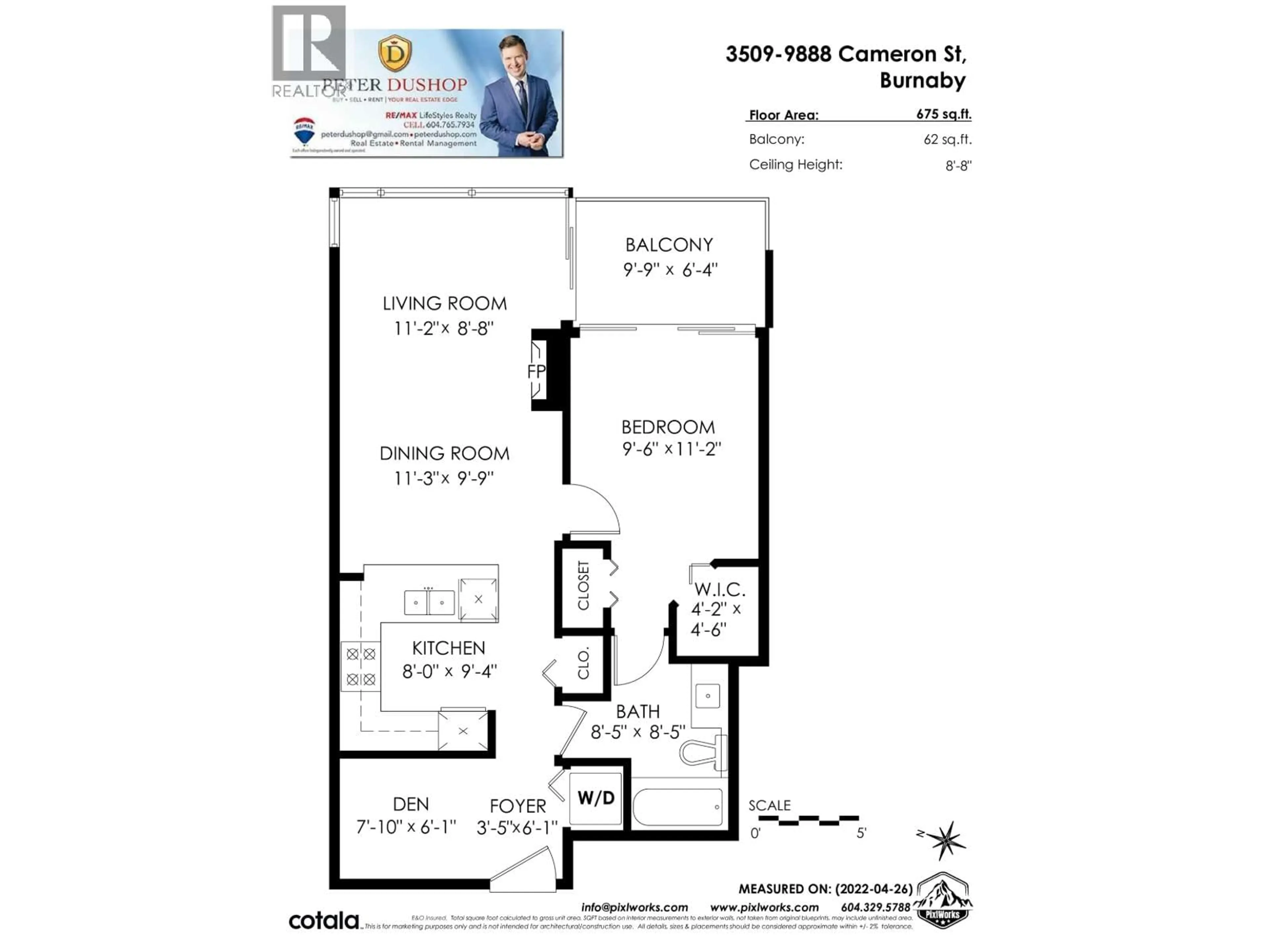Floor plan for 3509 - 9888 CAMERON STREET, Burnaby British Columbia V3J0A4