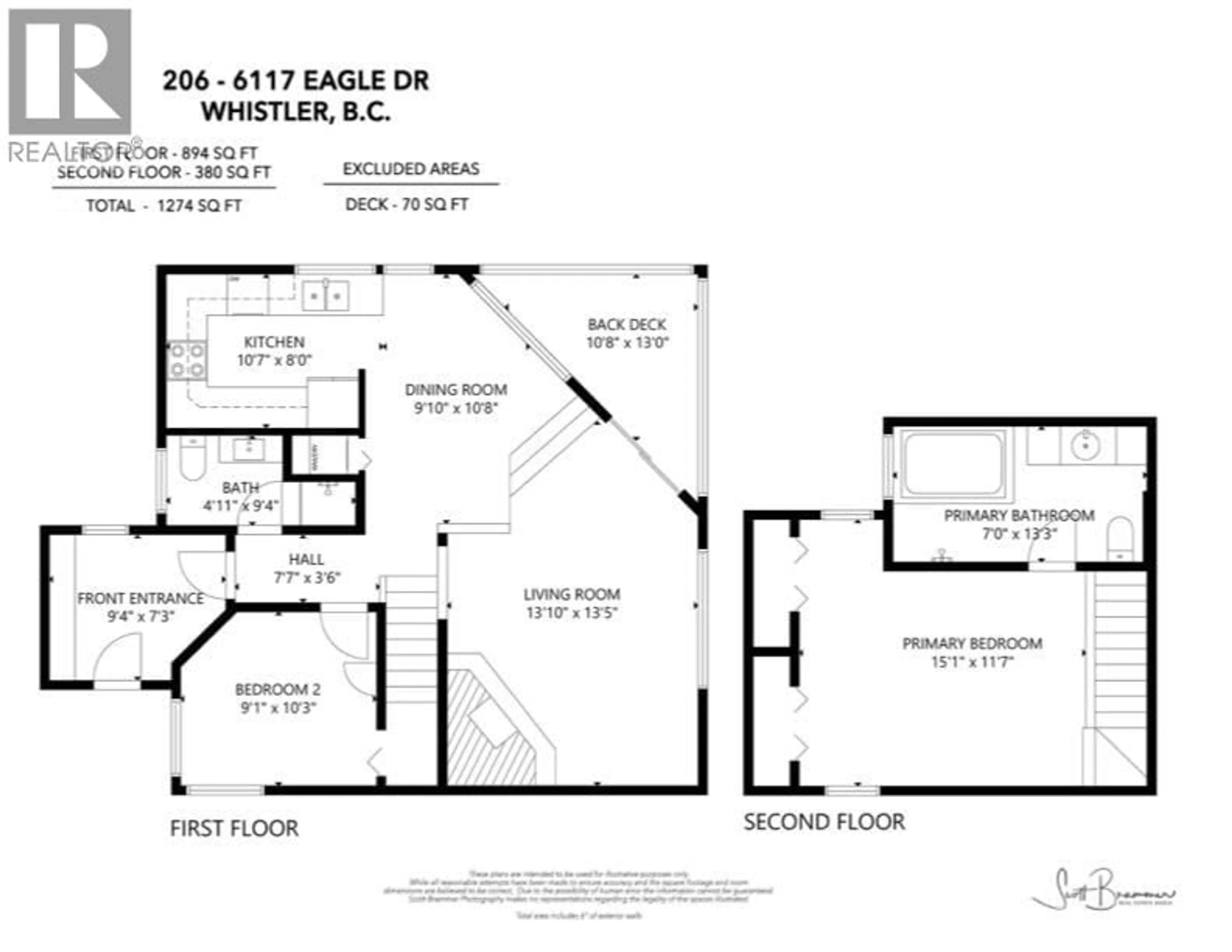 Floor plan for 206 - 6117 EAGLE DRIVE, Whistler British Columbia V0N1B6