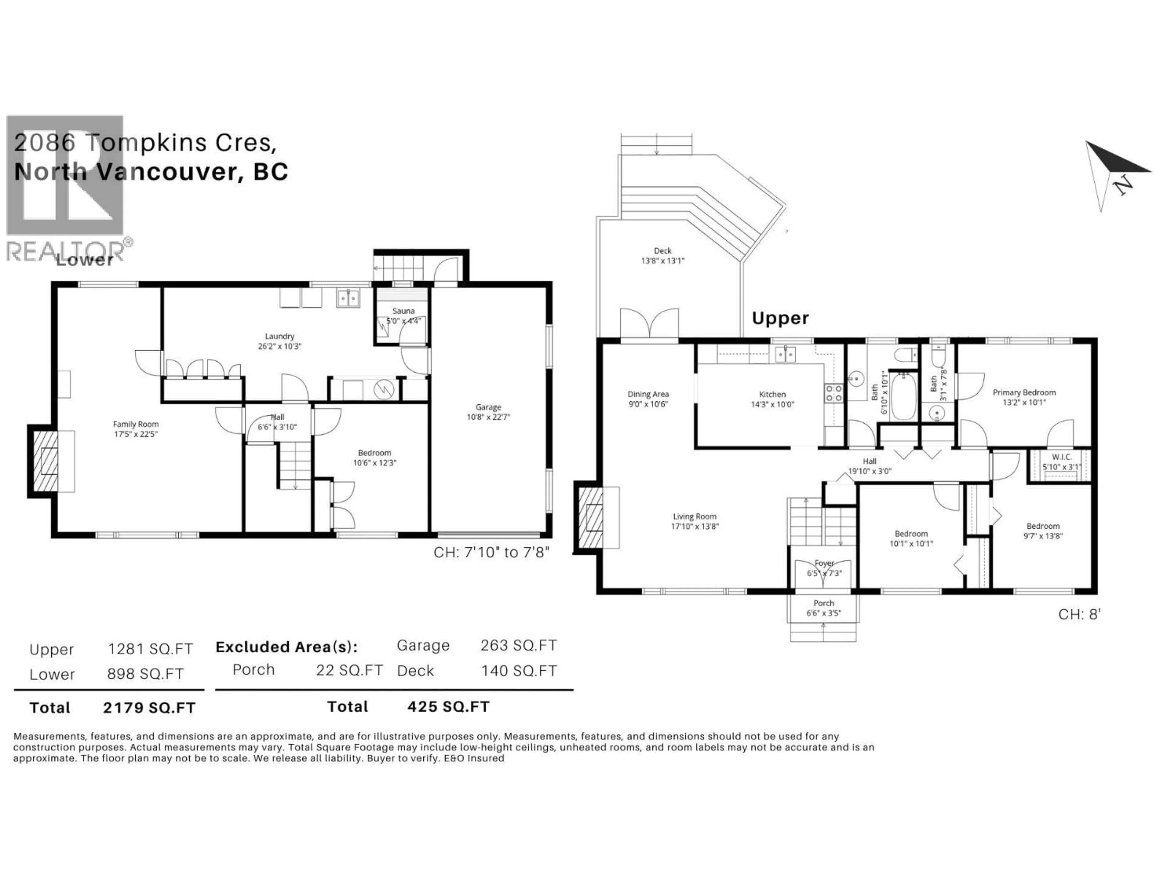 Floor plan for 2086 TOMPKINS CRESCENT, North Vancouver British Columbia V7H2C8