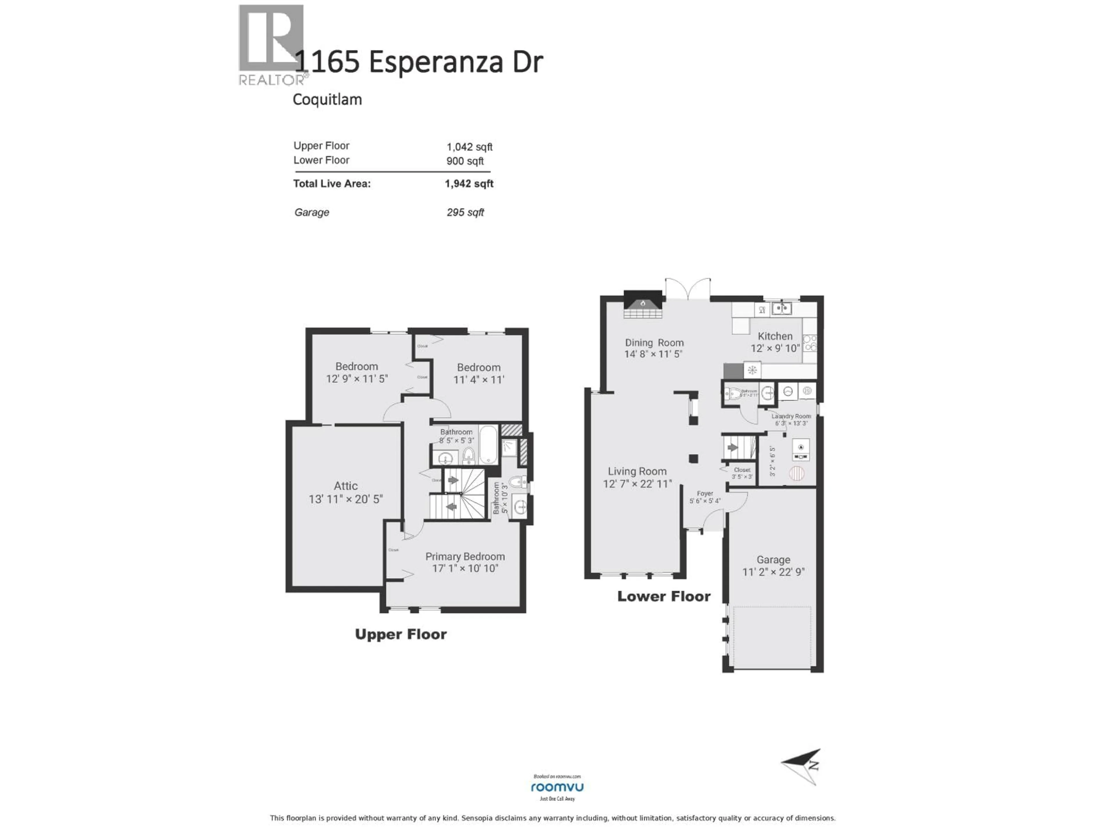 Floor plan for 1165 ESPERANZA DRIVE, Coquitlam British Columbia V3B6A6