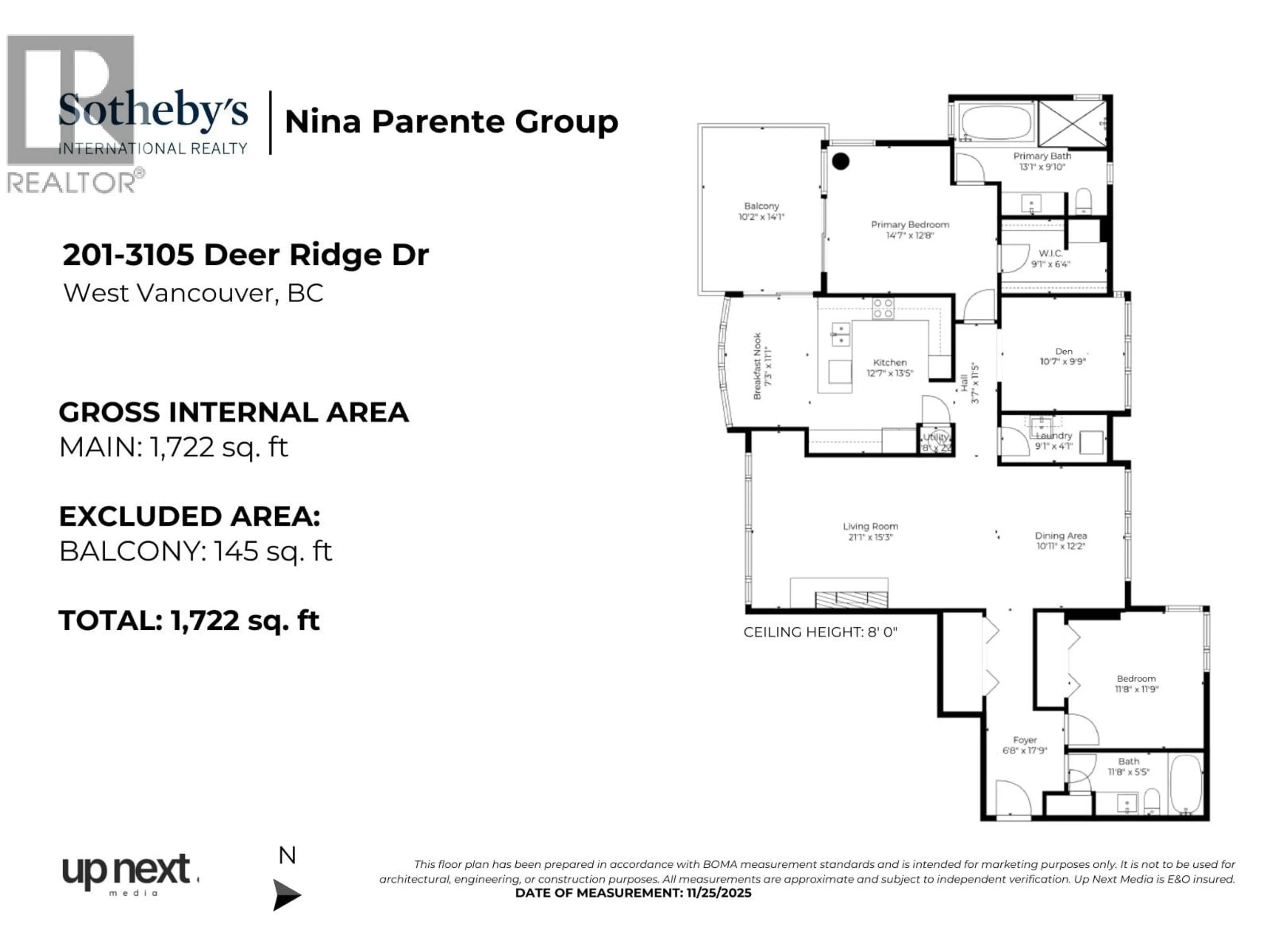 Floor plan for 201 - 3105 DEER RIDGE DRIVE, West Vancouver British Columbia V7S4W1