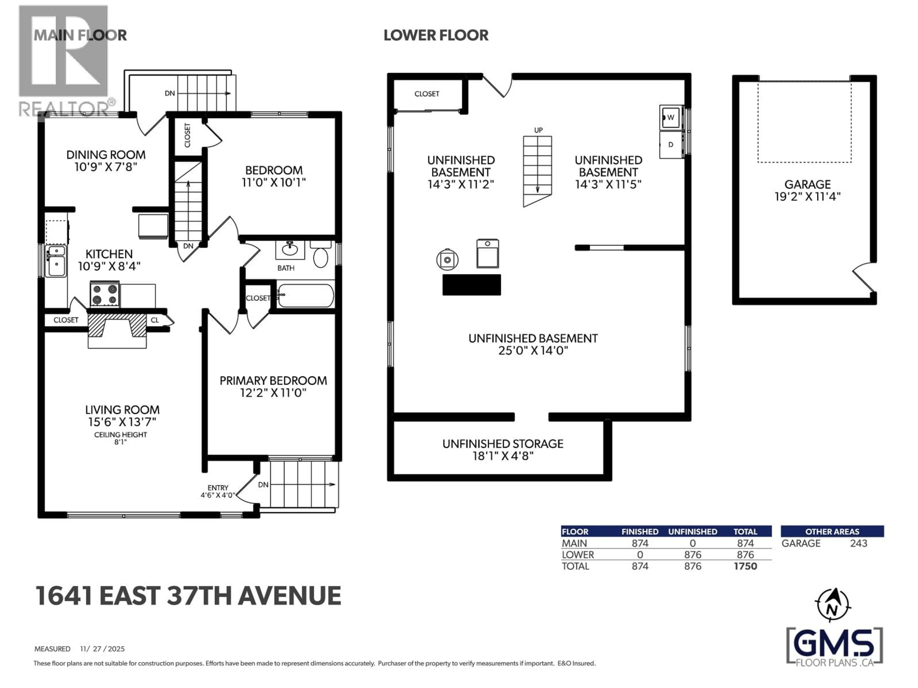 Floor plan for 1641 37TH AVENUE, Vancouver British Columbia V5P1E4