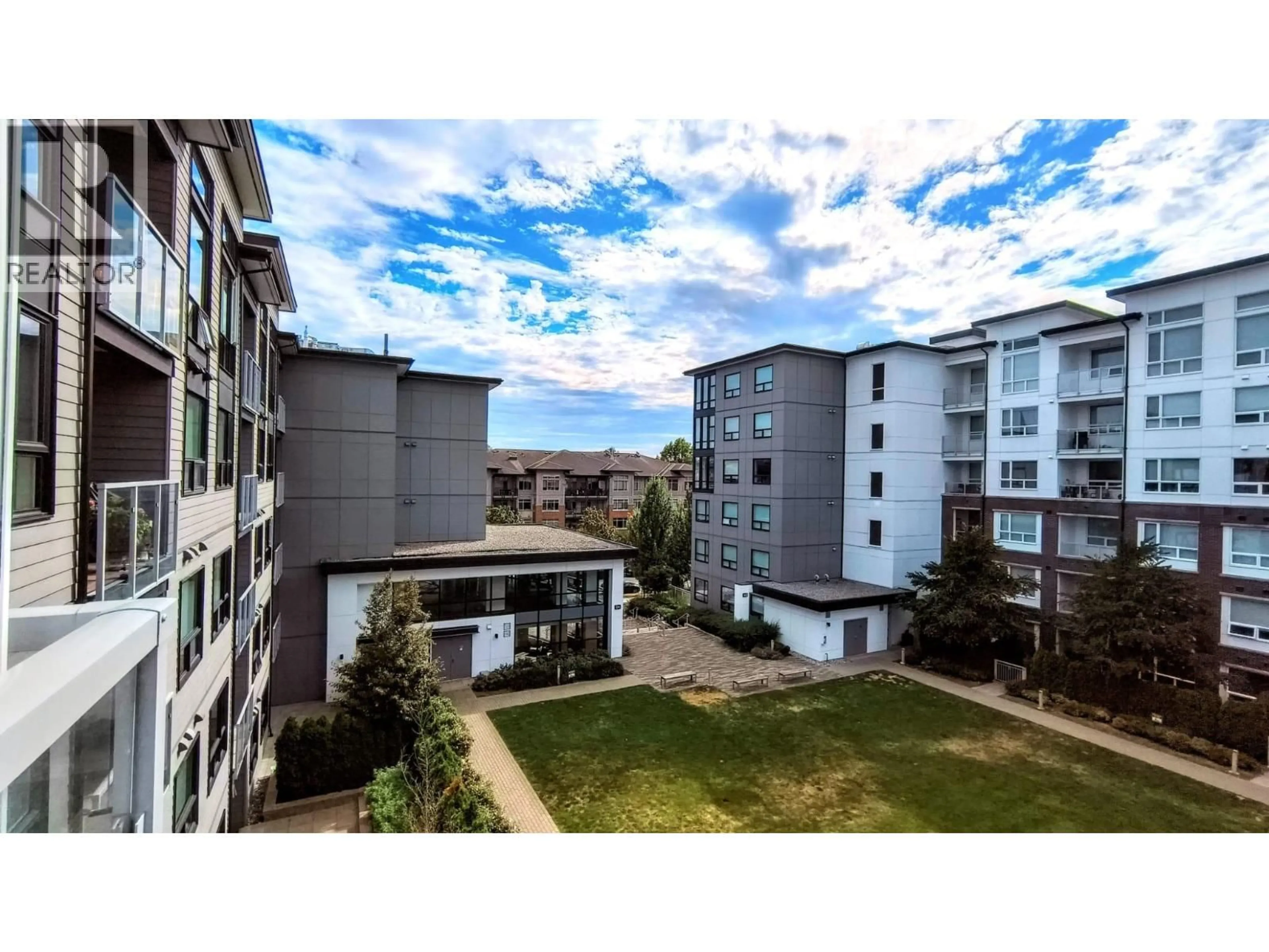 A pic from outside/outdoor area/front of a property/back of a property/a pic from drone, city buildings view from balcony for 404 - 9233 ODLIN ROAD, Richmond British Columbia V6X0V4