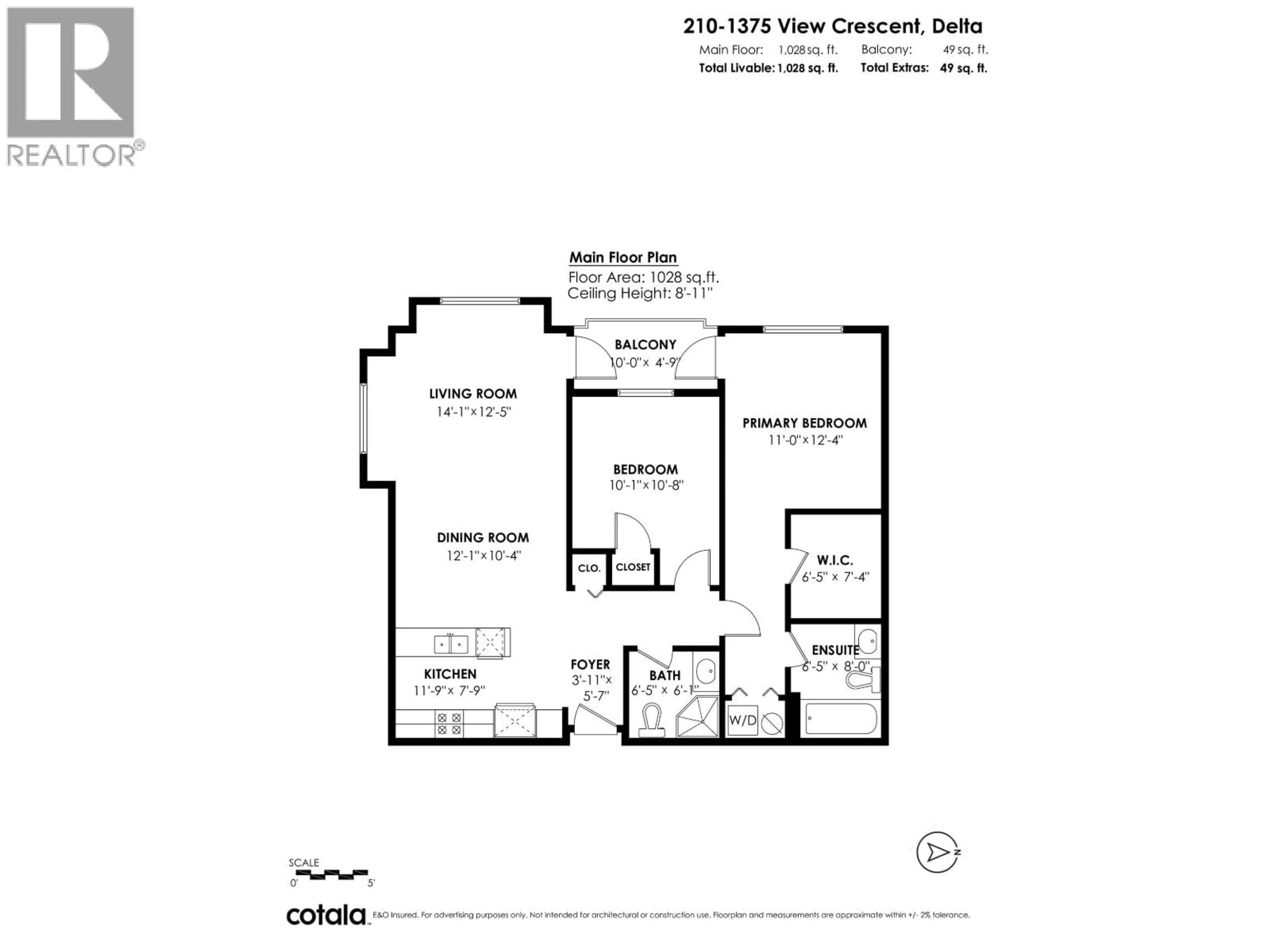 Floor plan for 210 - 1375 VIEW CRESCENT, Delta British Columbia V4L0A3