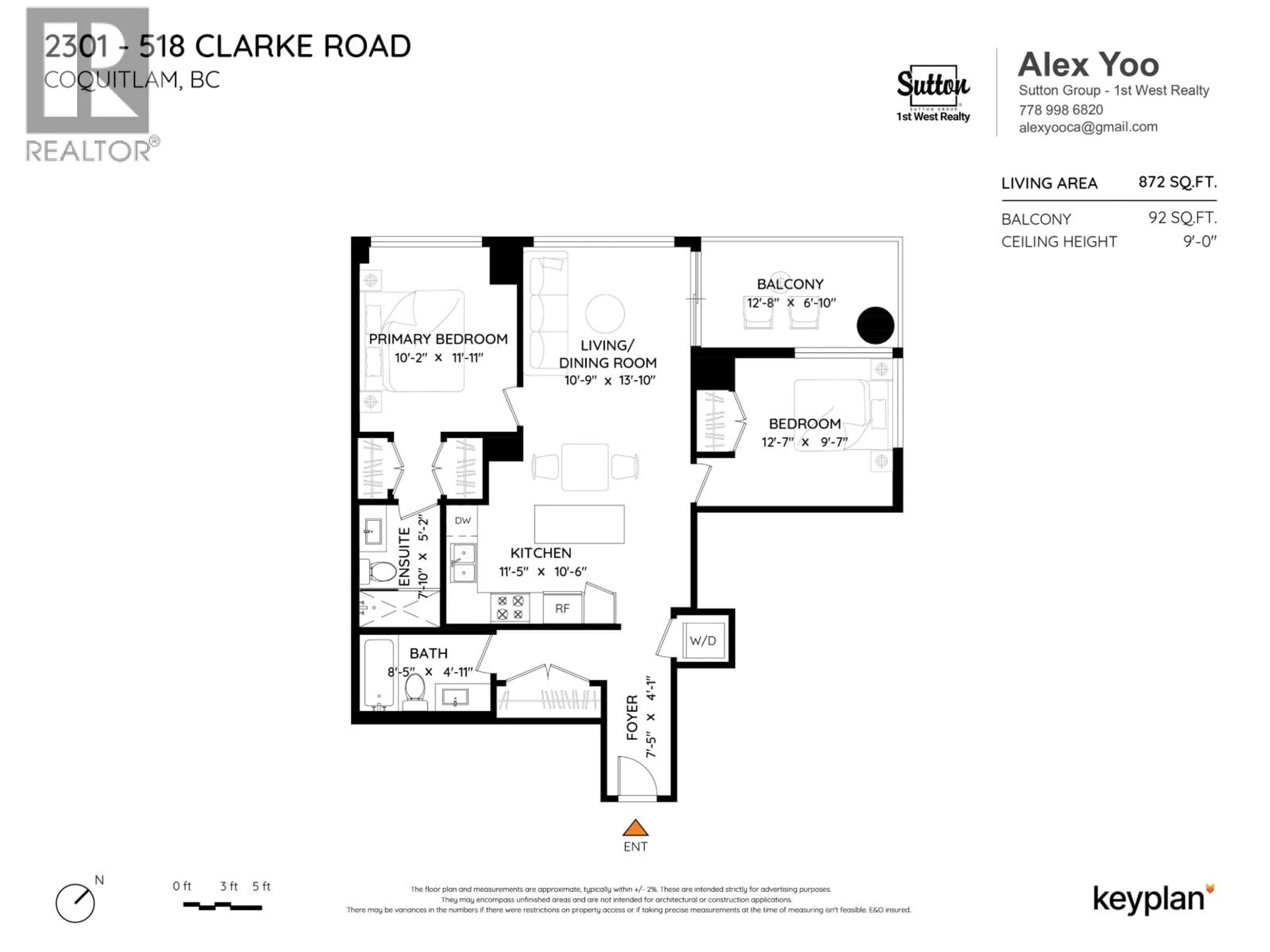 Floor plan for 2301 - 518 CLARKE ROAD, Coquitlam British Columbia V3J0S7