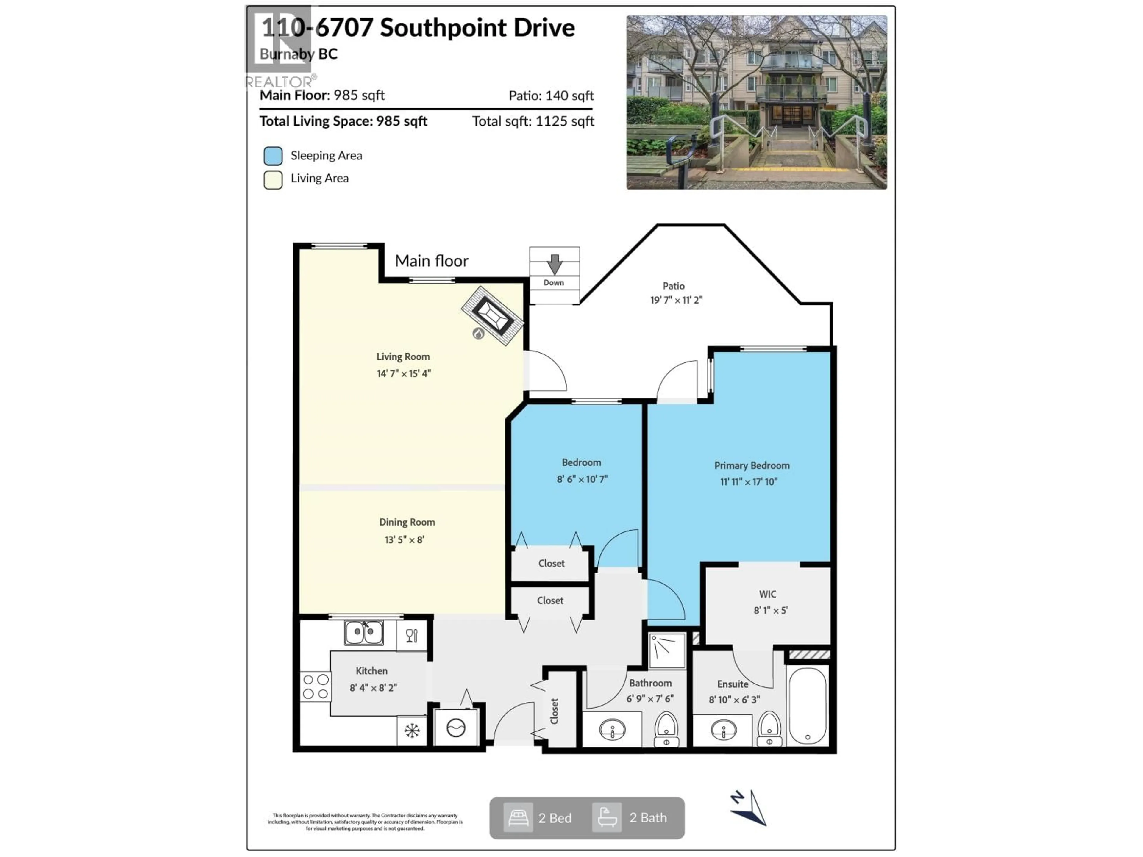 Floor plan for 110 - 6707 SOUTHPOINT DRIVE, Burnaby British Columbia V3N4V8