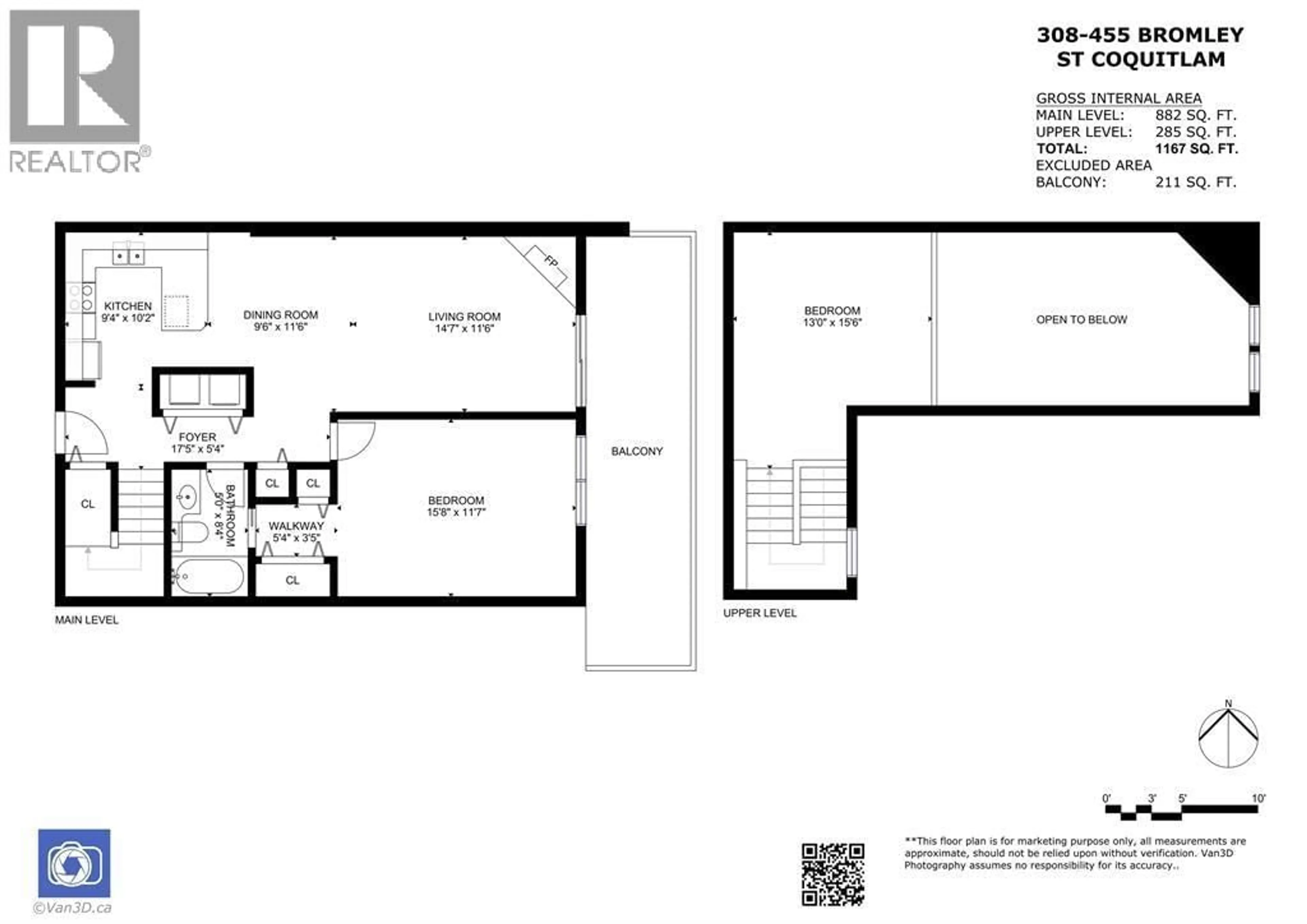 Floor plan for 308 - 455 BROMLEY STREET, Coquitlam British Columbia V3K6N7
