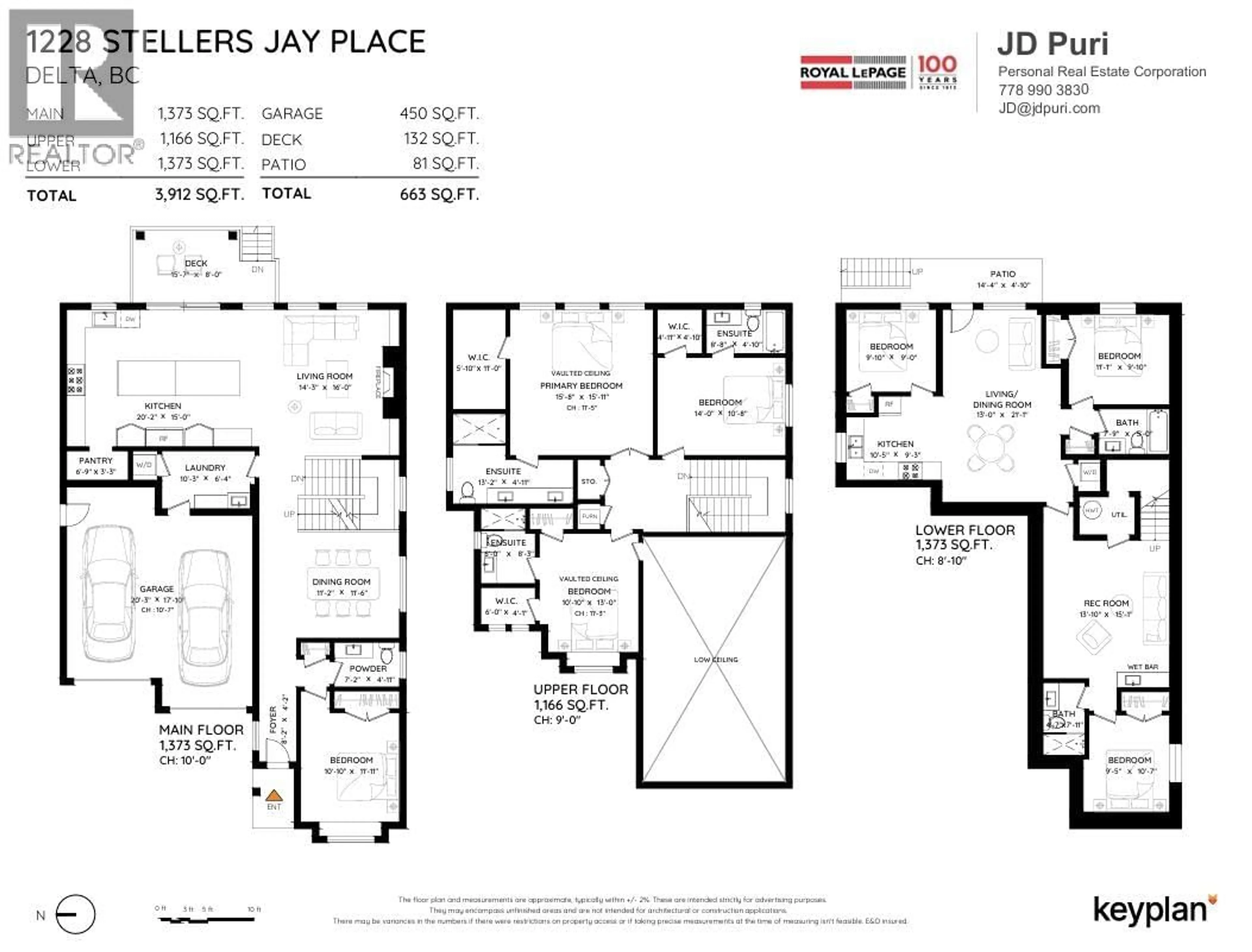 Floor plan for 1228 STELLERS JAY PLACE, Delta British Columbia V4M2A9
