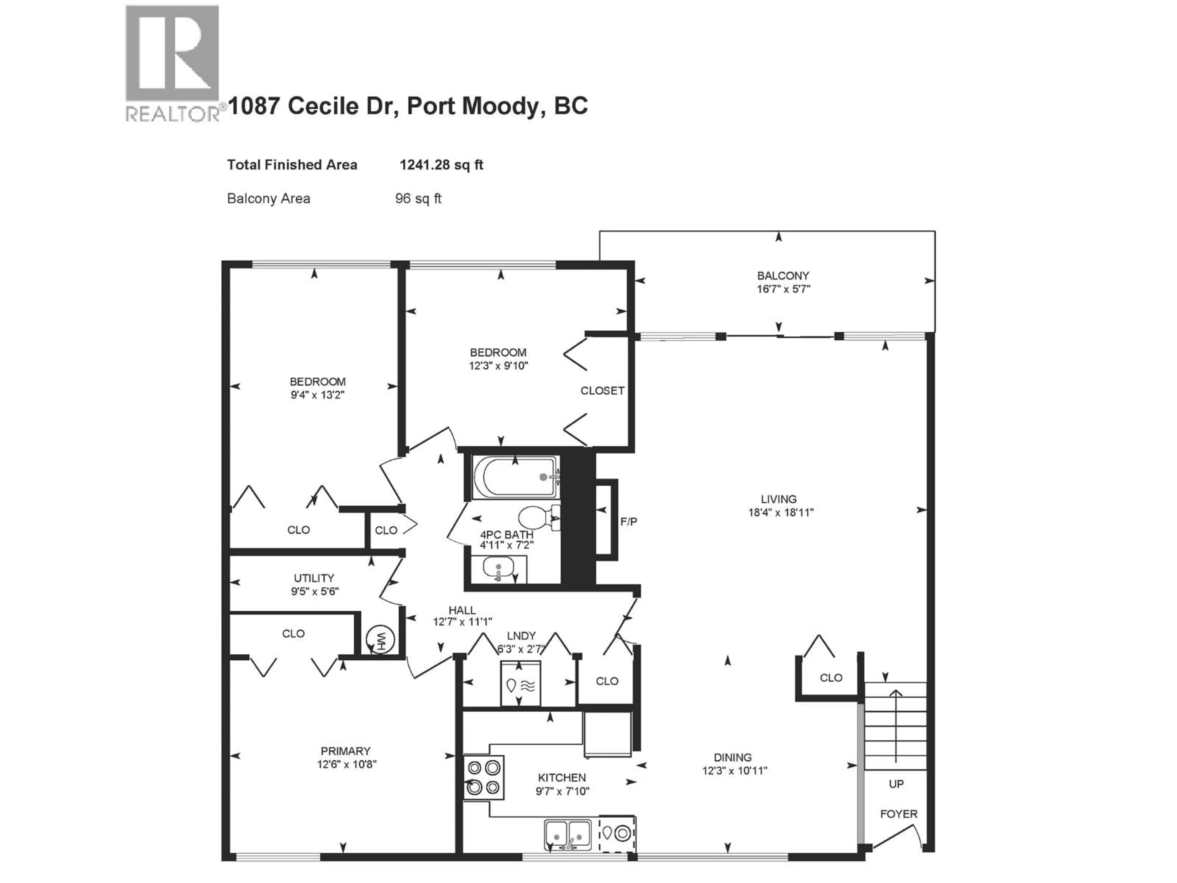 Floor plan for 1087 CECILE DRIVE, Port Moody British Columbia V3H1M6