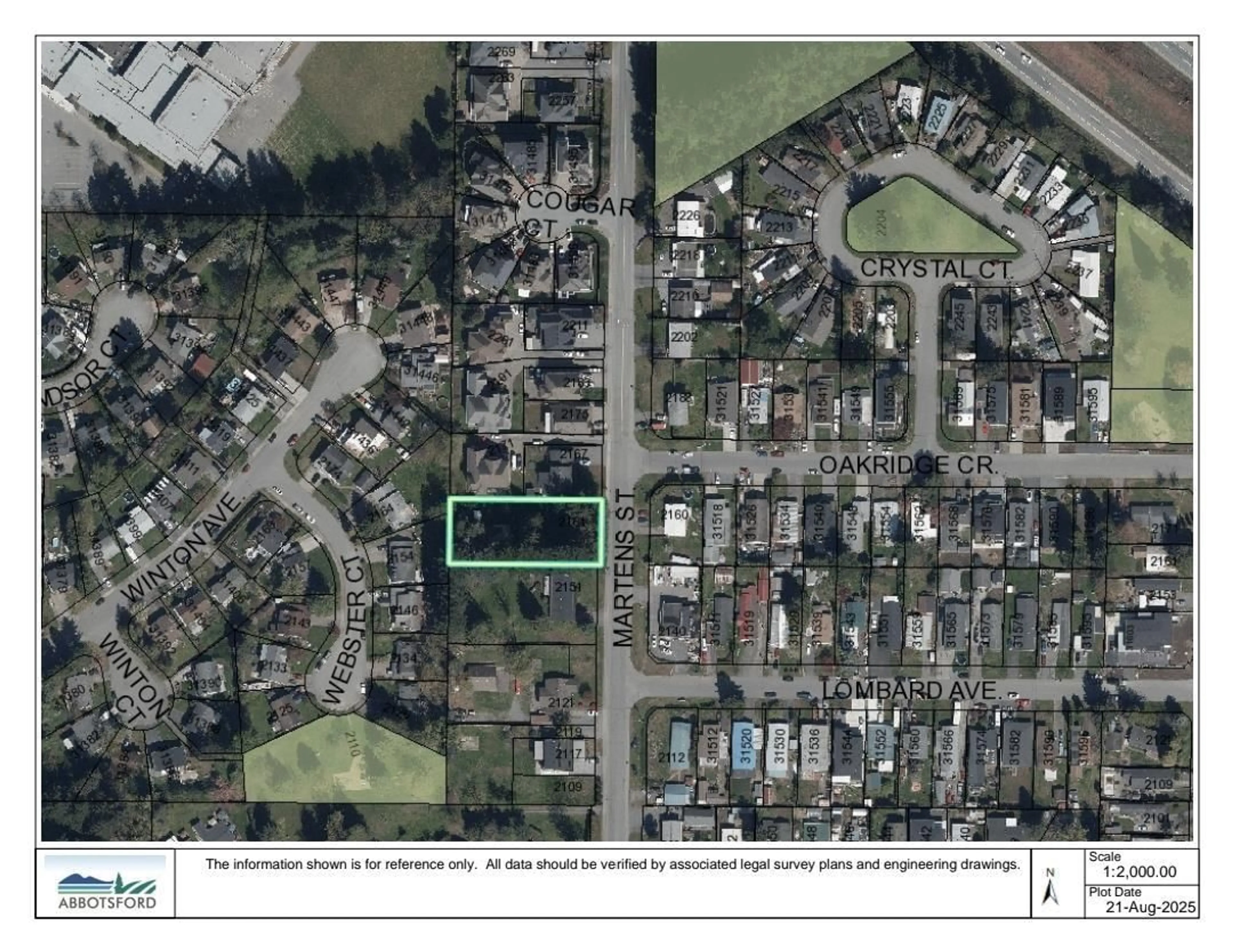 Picture of a map for 2161 MARTENS STREET, Abbotsford British Columbia V2T6M6