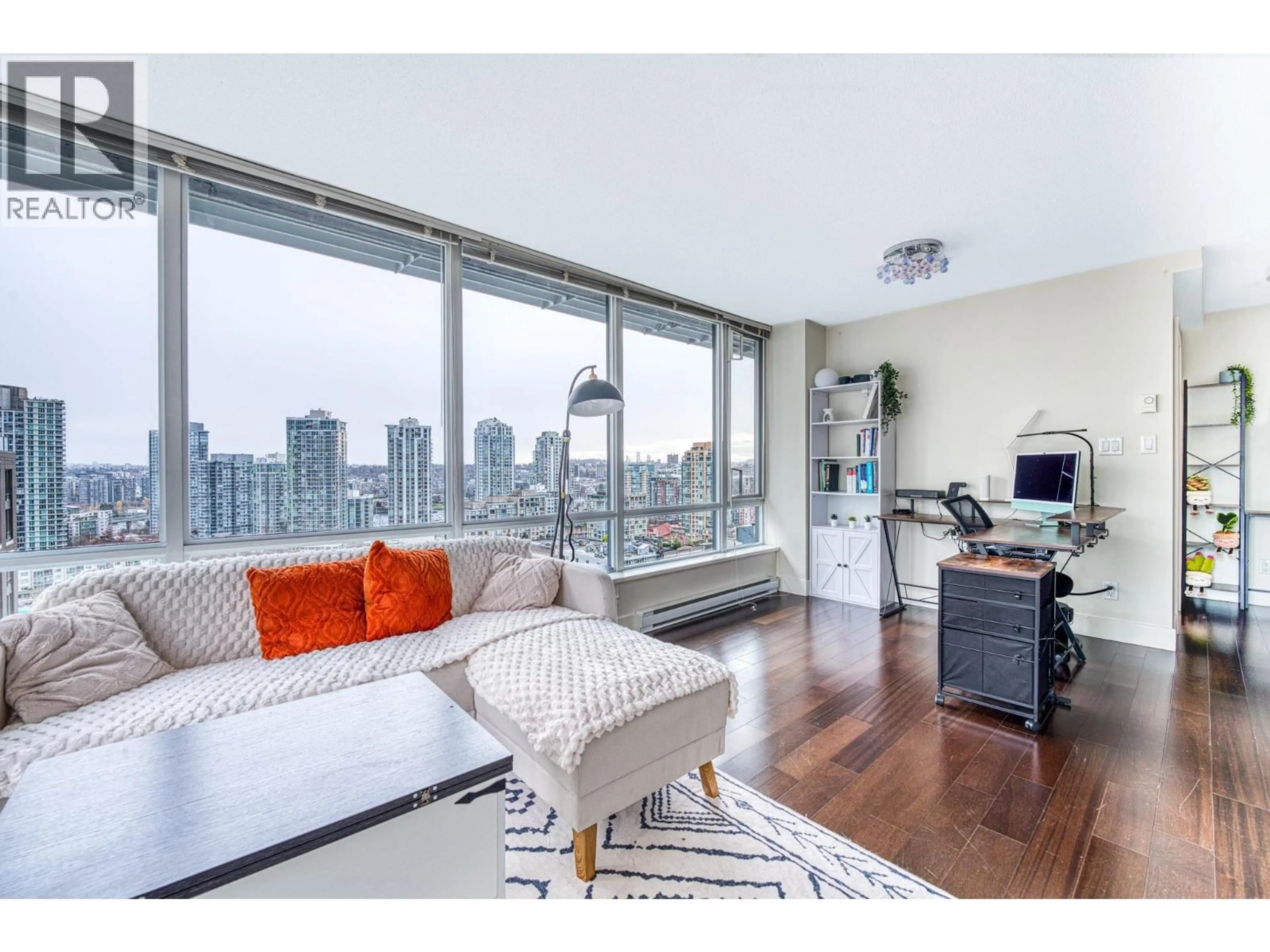 Living room with furniture, wood/laminate floor for 1807 - 1088 RICHARDS STREET, Vancouver British Columbia V6B0J8