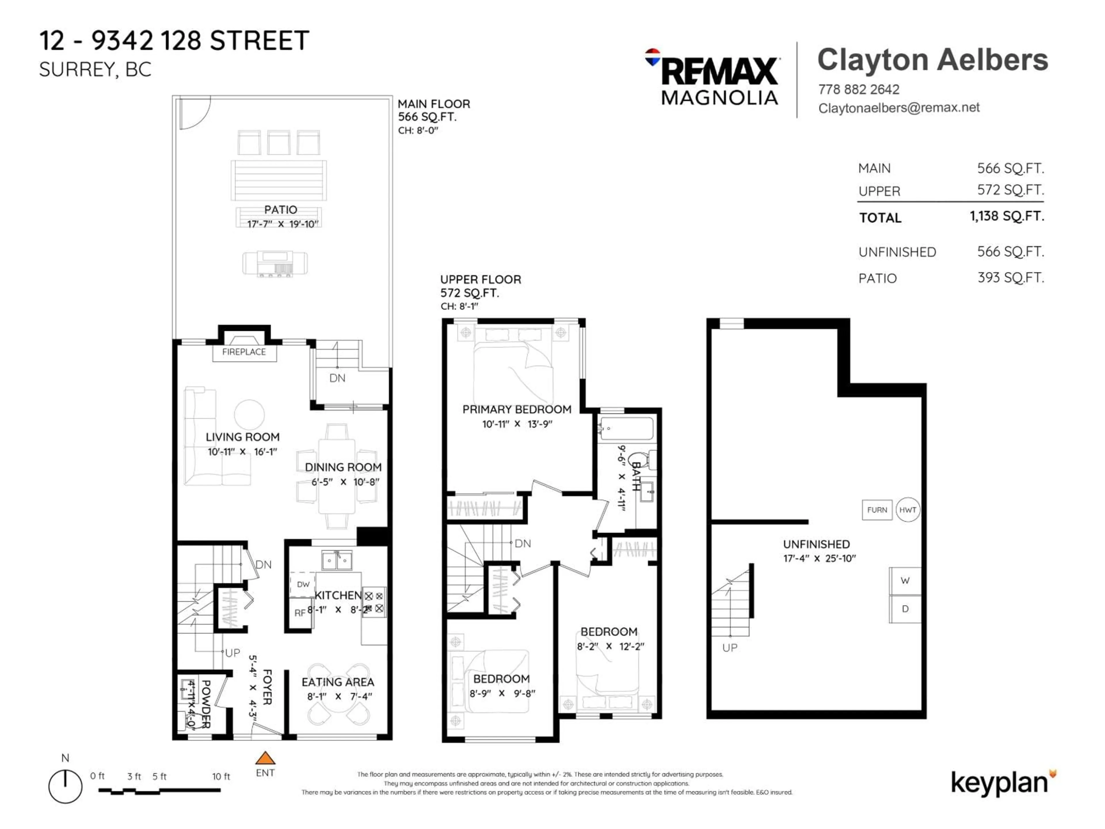 Floor plan for 12 - 9342 128 STREET, Surrey British Columbia V3V6A4