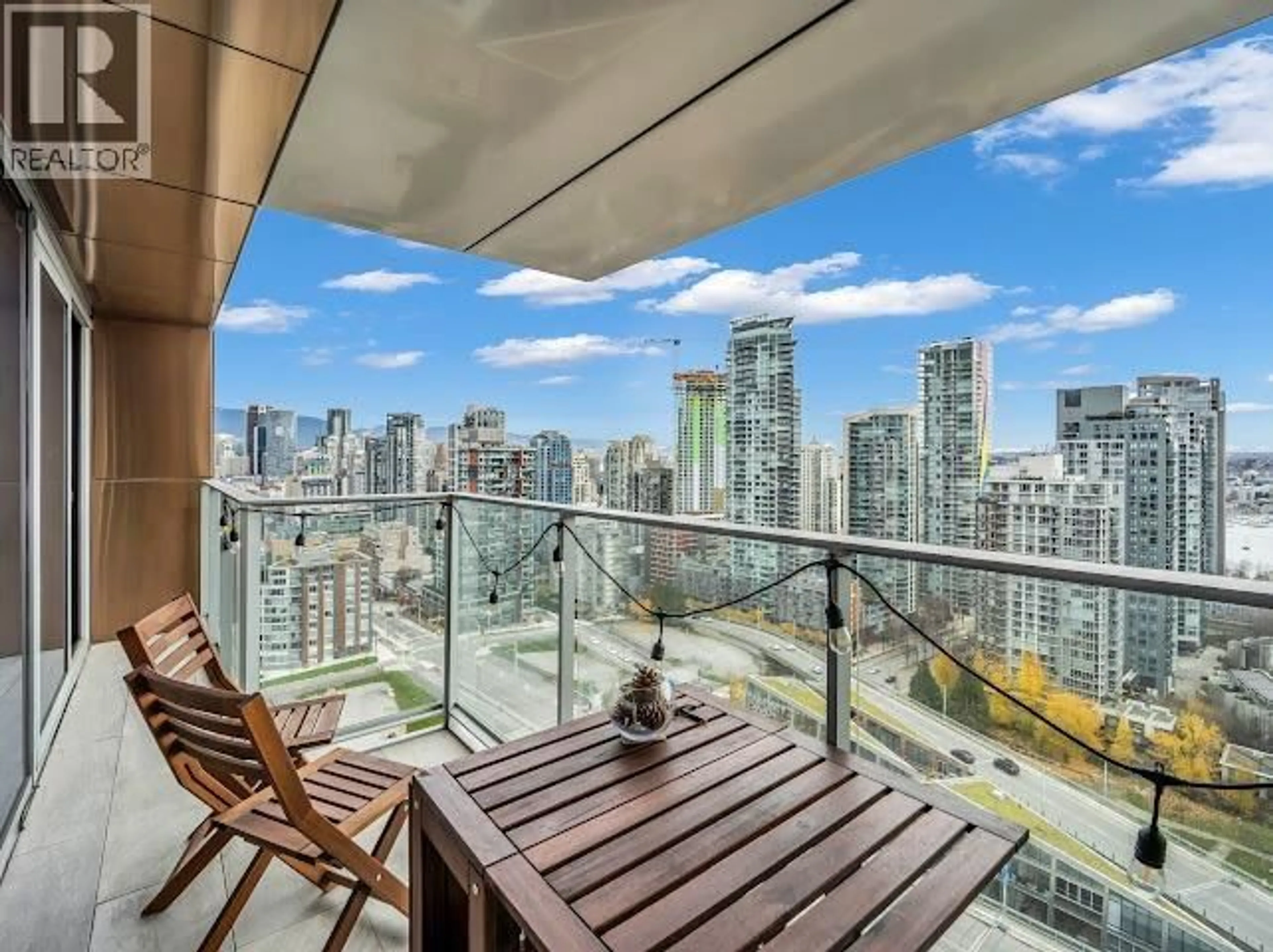 Balcony in the apartment, city buildings view from balcony for 3010 - 1480 HOWE STREET, Vancouver British Columbia V6Z0G5