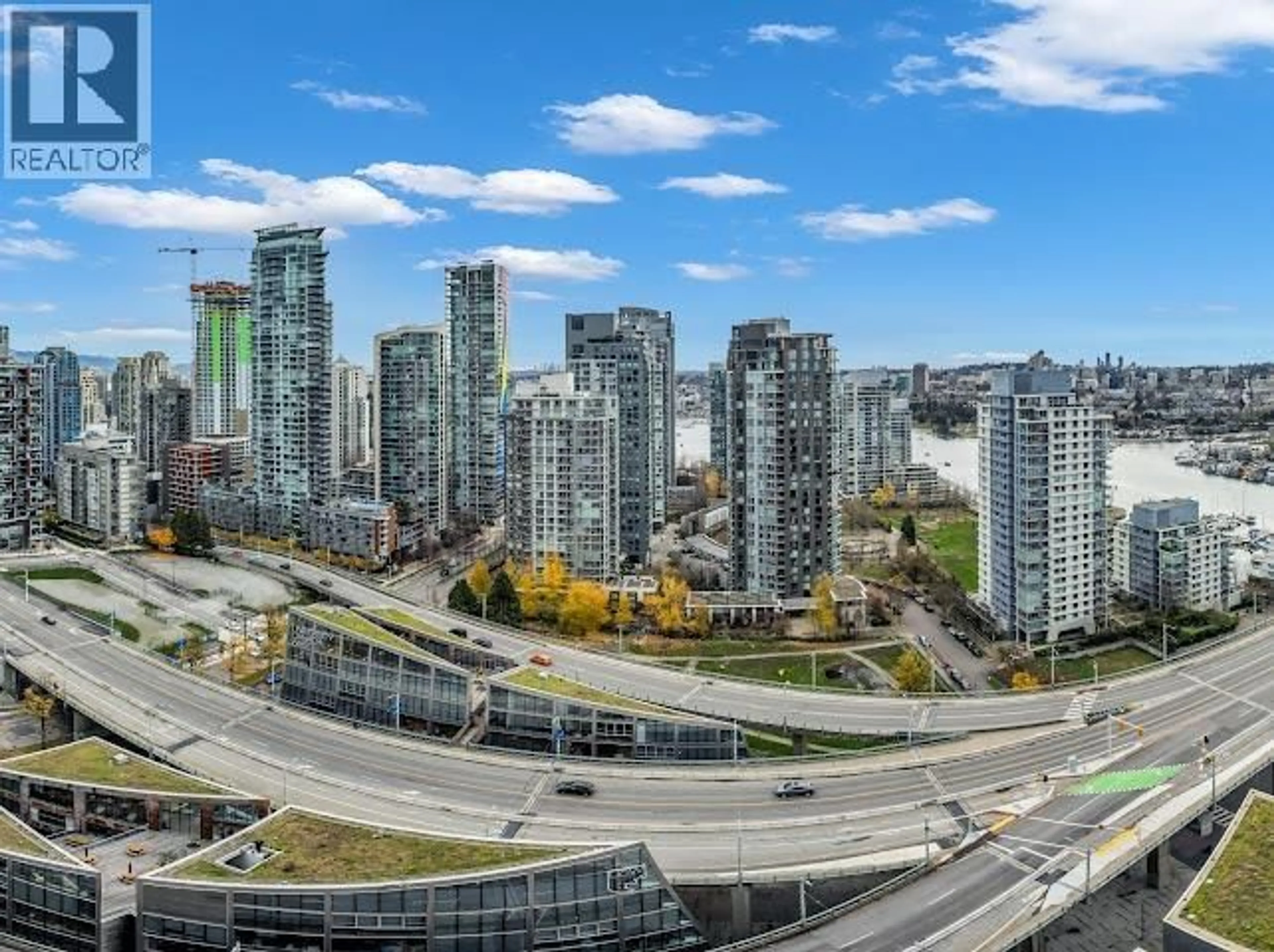 A pic from outside/outdoor area/front of a property/back of a property/a pic from drone, city buildings view from balcony for 3010 - 1480 HOWE STREET, Vancouver British Columbia V6Z0G5