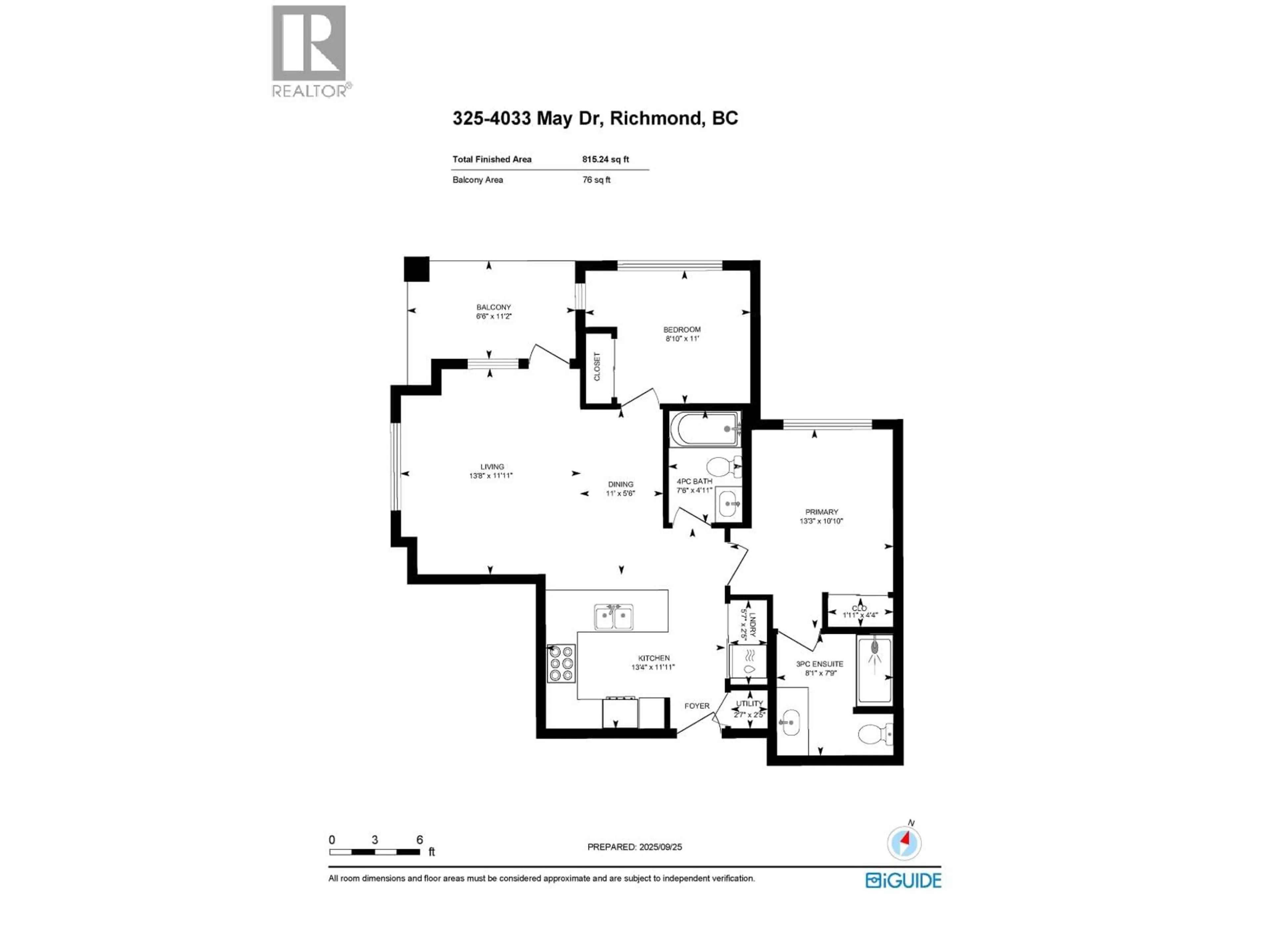 Floor plan for 325 - 4033 MAY DRIVE, Richmond British Columbia V6X0T3