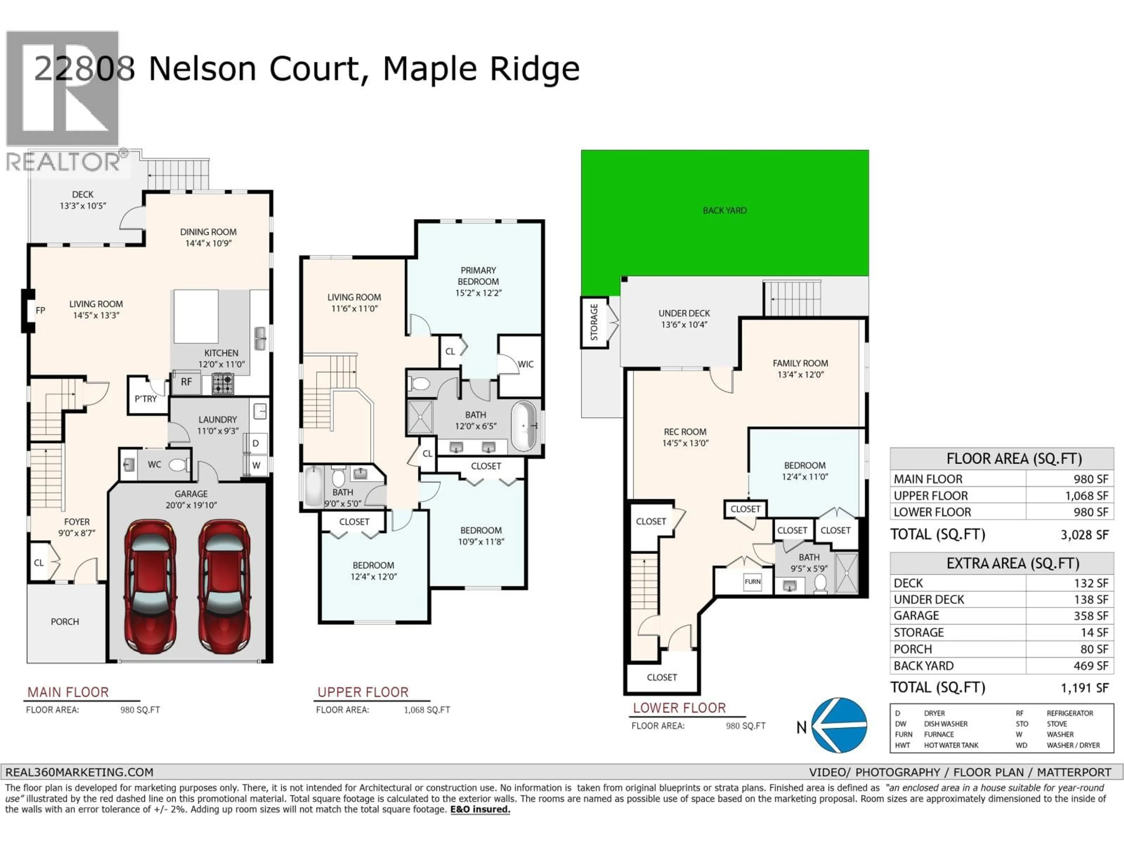 Floor plan for 22808 NELSON COURT, Maple Ridge British Columbia V4R0G1