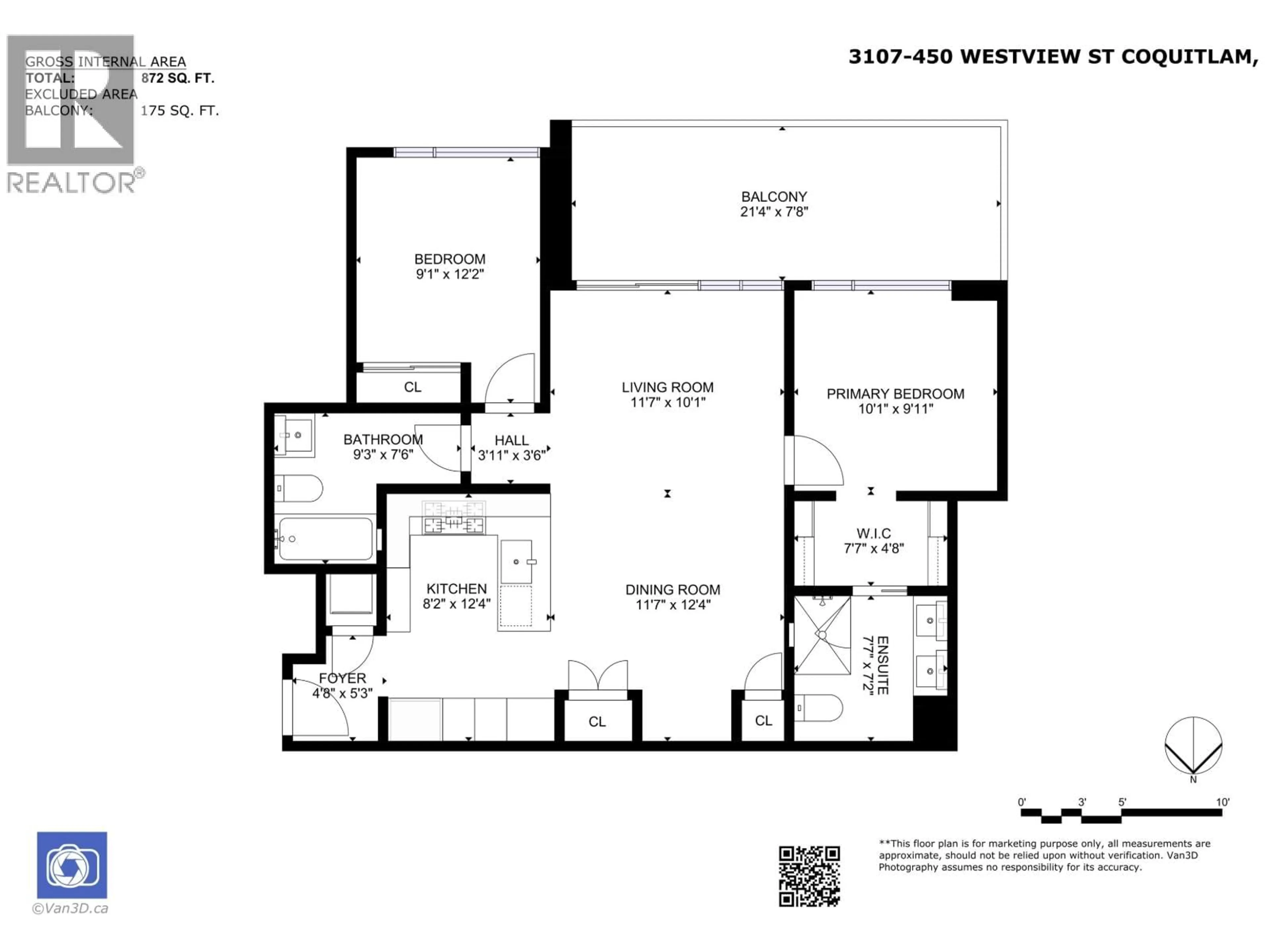 Floor plan for 3107 - 450 WESTVIEW STREET, Coquitlam British Columbia V3K6C3