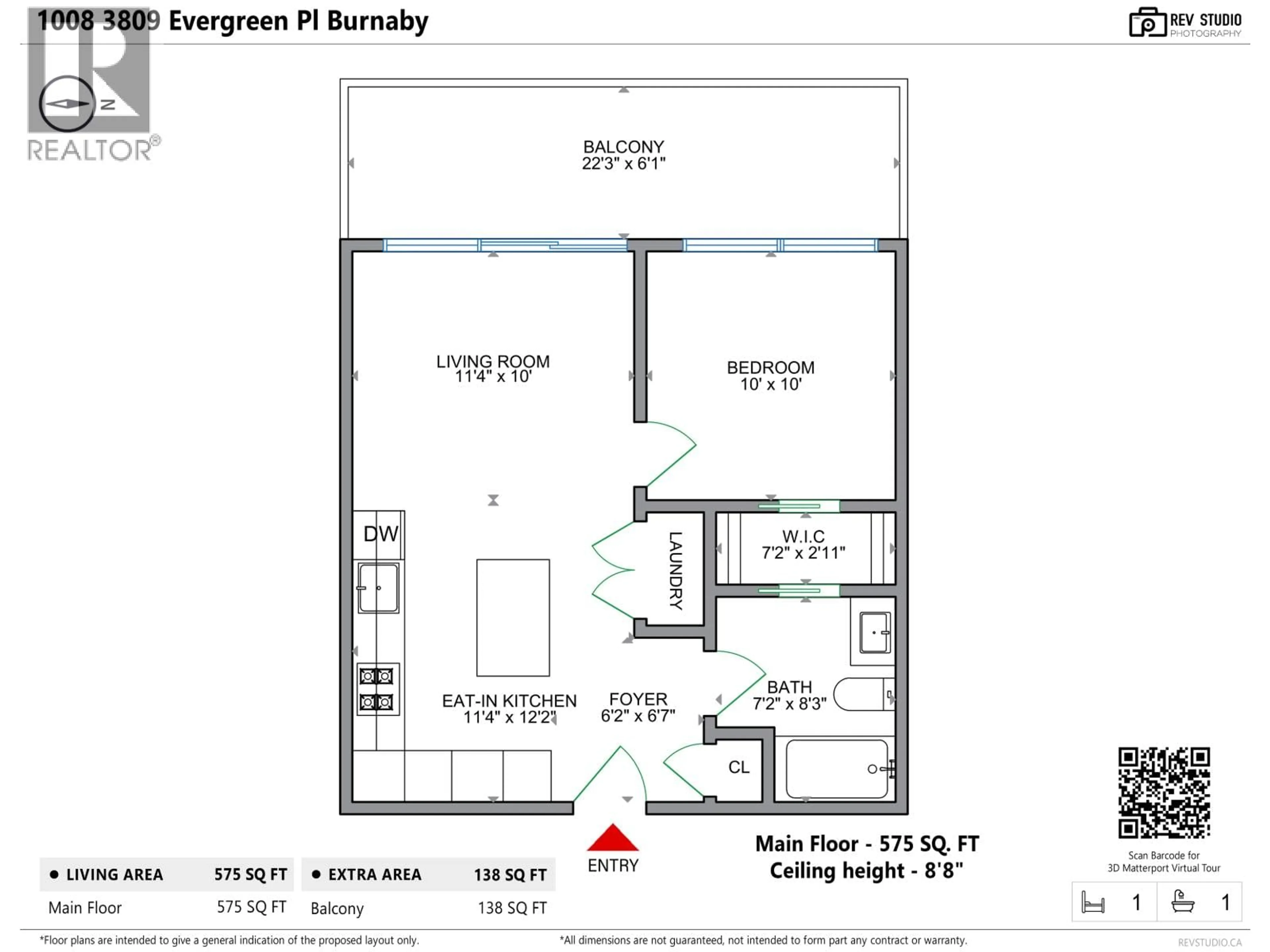 Floor plan for 1008 - 3809 EVERGREEN PLACE, Burnaby British Columbia V3J0M1
