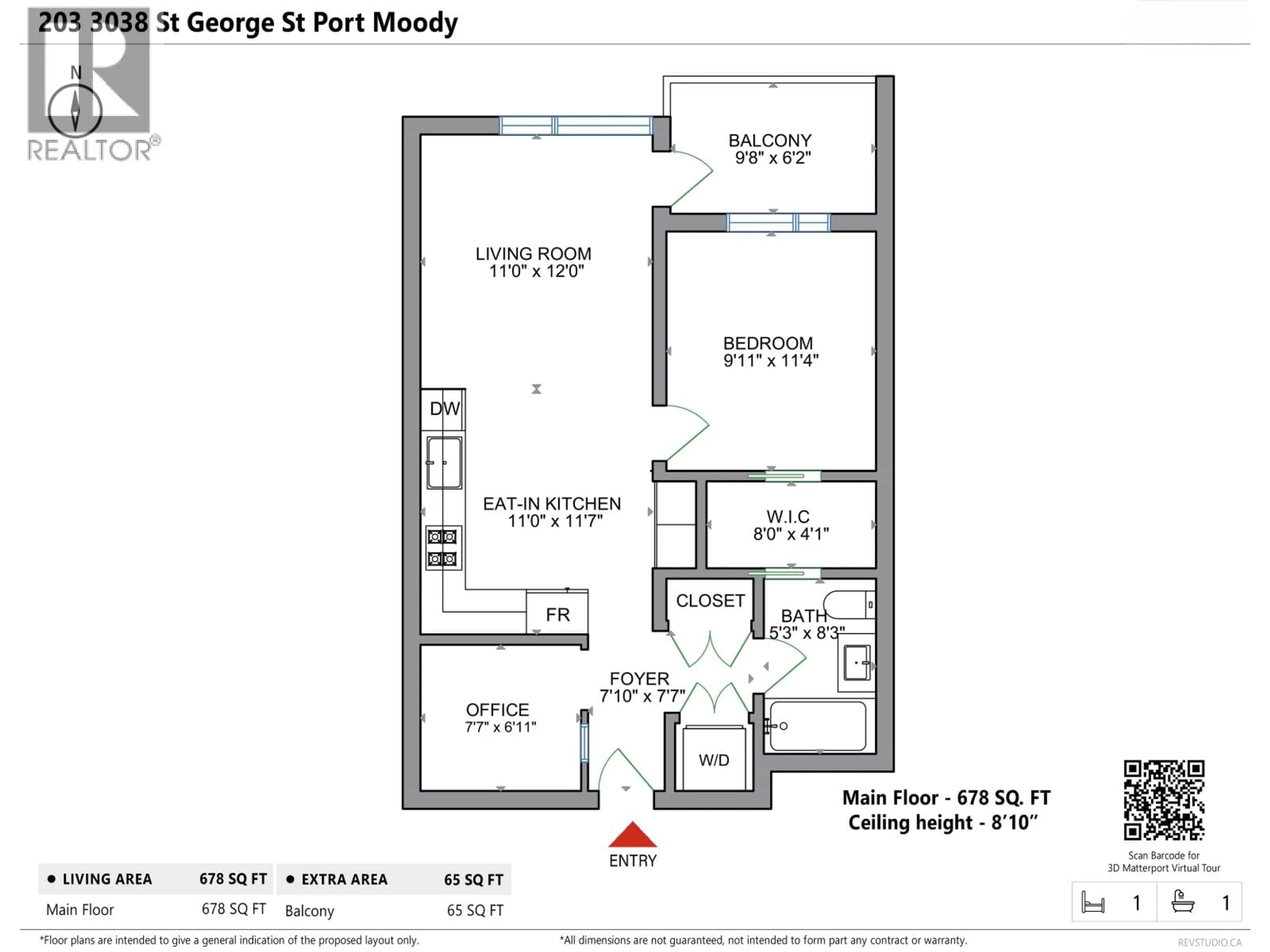 Floor plan for 203 - 3038 ST GEORGE STREET, Port Moody British Columbia V3H0L3