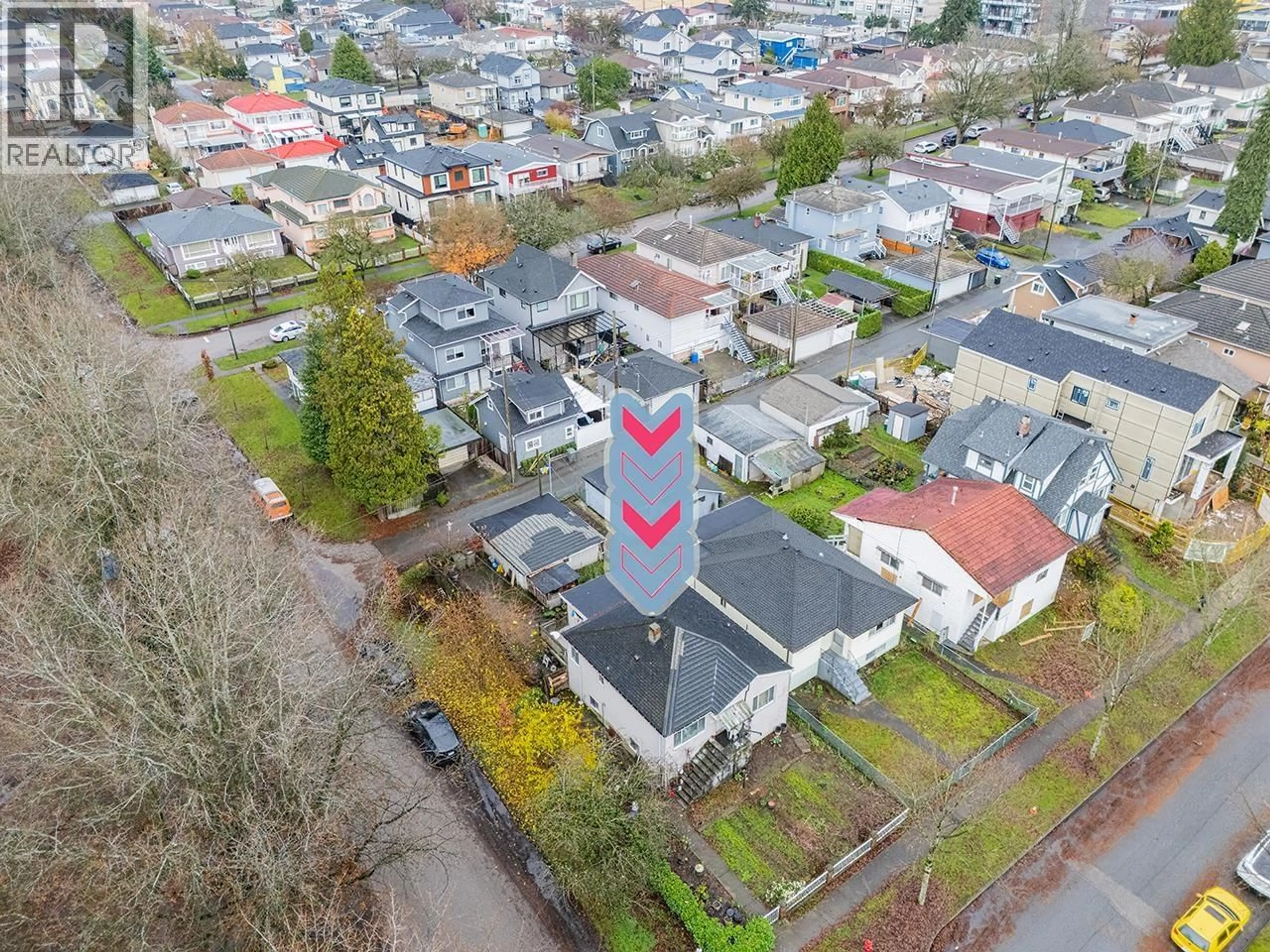A pic from outside/outdoor area/front of a property/back of a property/a pic from drone, street for 1805 51ST AVENUE, Vancouver British Columbia V5P1W1