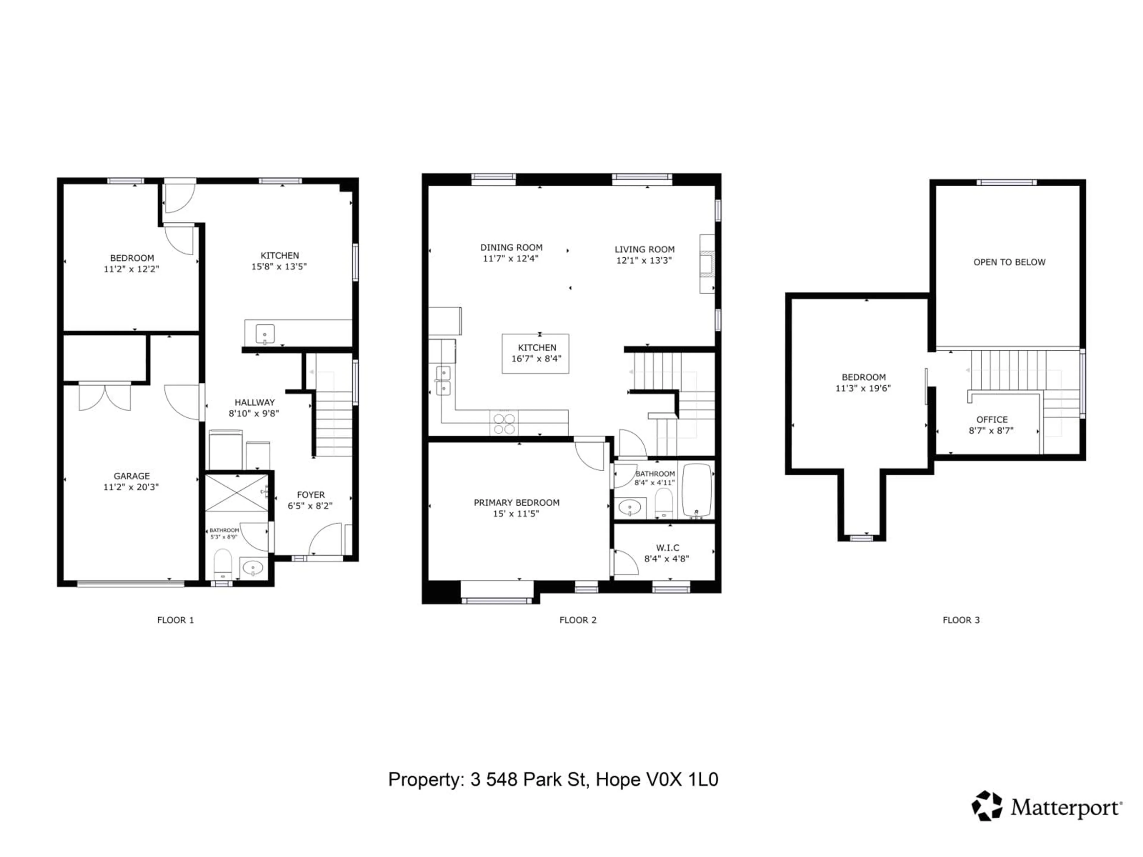 Floor plan for 3 - 548 PARK STREET, Hope British Columbia V0X1L0