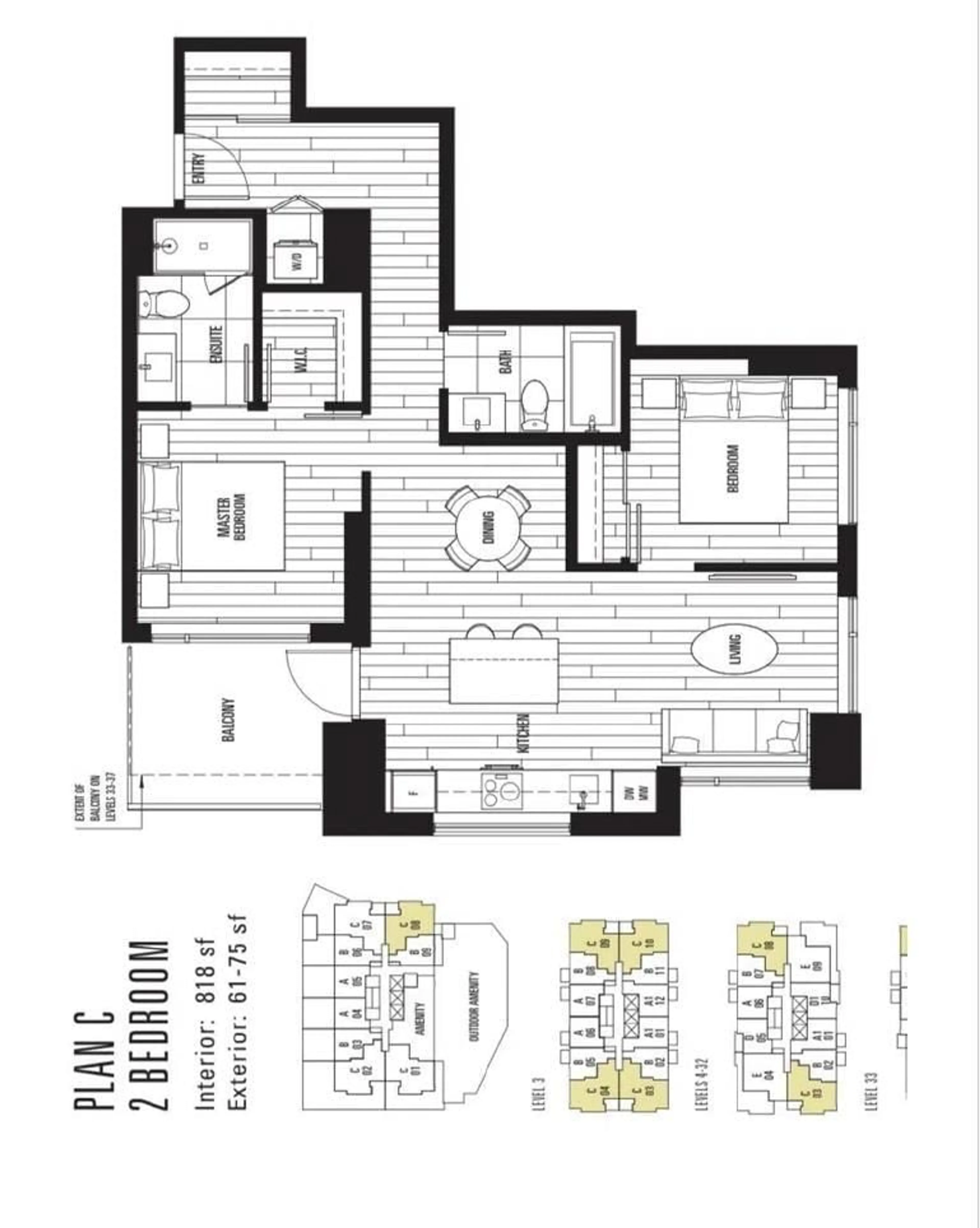 Floor plan for 1104 - 13725 GEORGE JUNCTION AVENUE, Surrey British Columbia V3T0V7