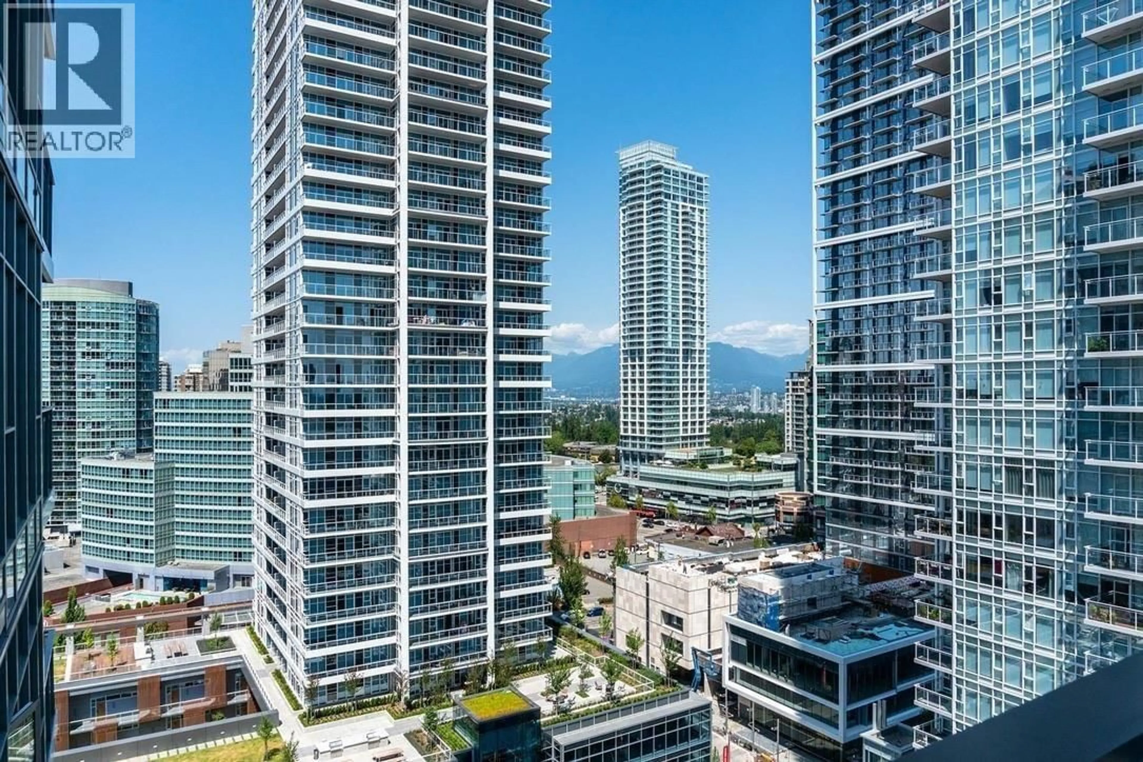 A pic from outside/outdoor area/front of a property/back of a property/a pic from drone, city buildings view from balcony for 1708 - 6098 STATION STREET, Burnaby British Columbia V5H0H4
