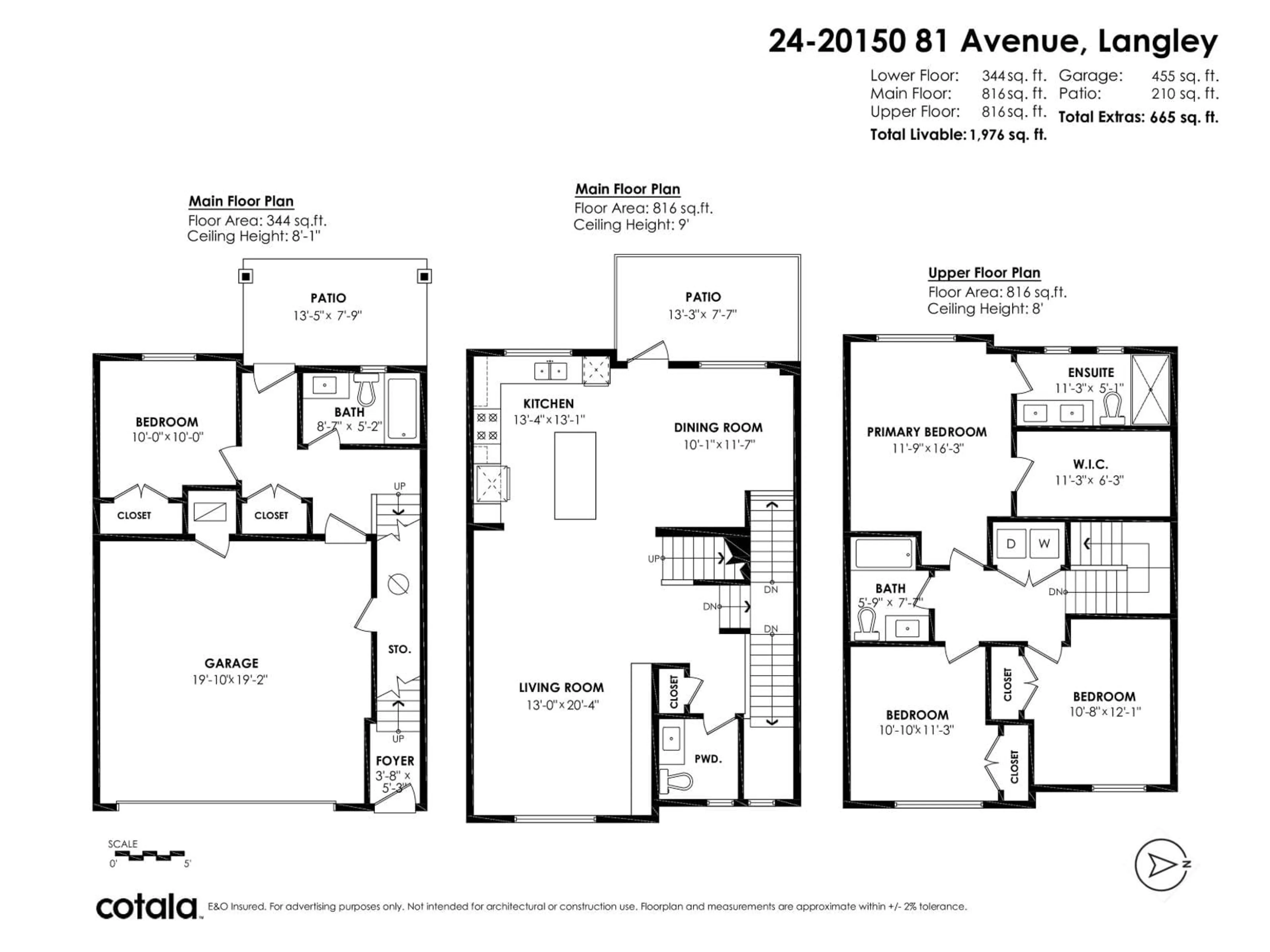 Floor plan for 24 - 20150 81 AVENUE, Langley British Columbia V2Y3L8