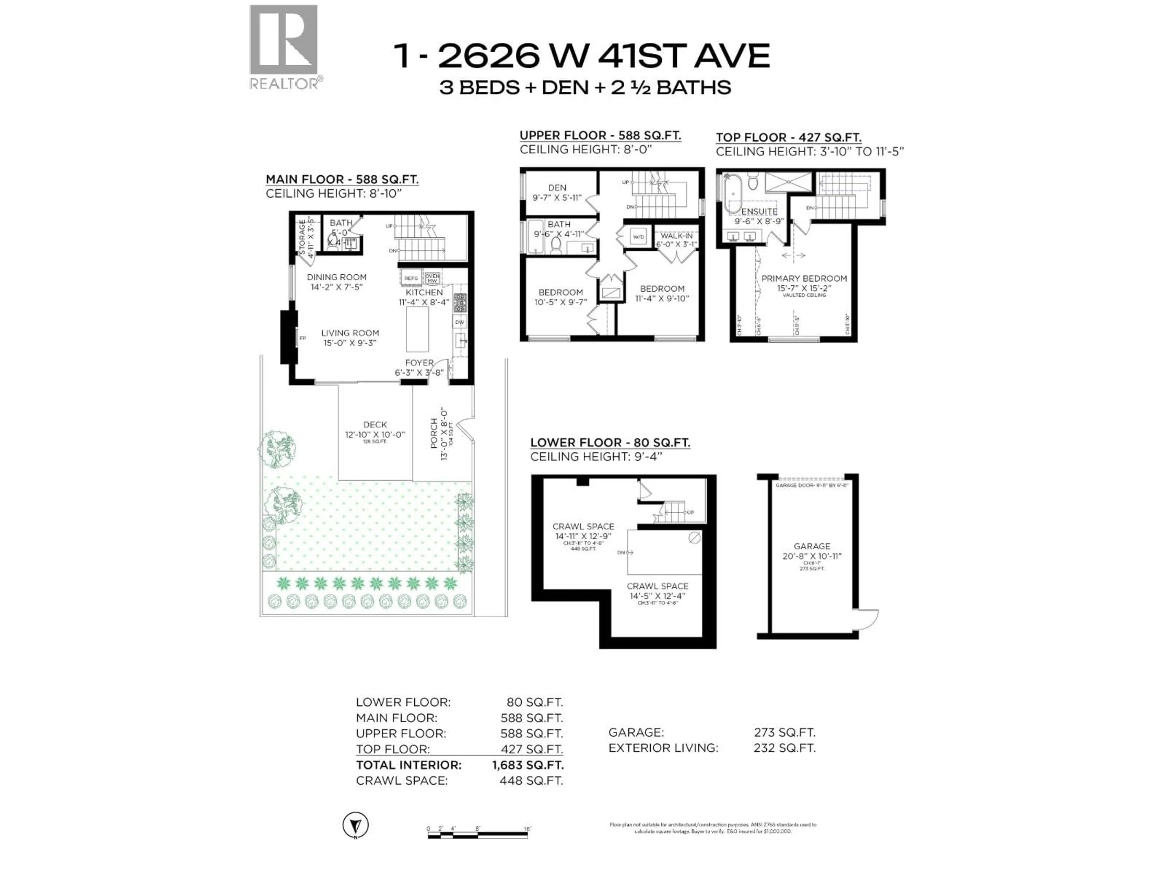 Floor plan for 1 - 2626 41ST AVENUE, Vancouver British Columbia V6N3C4