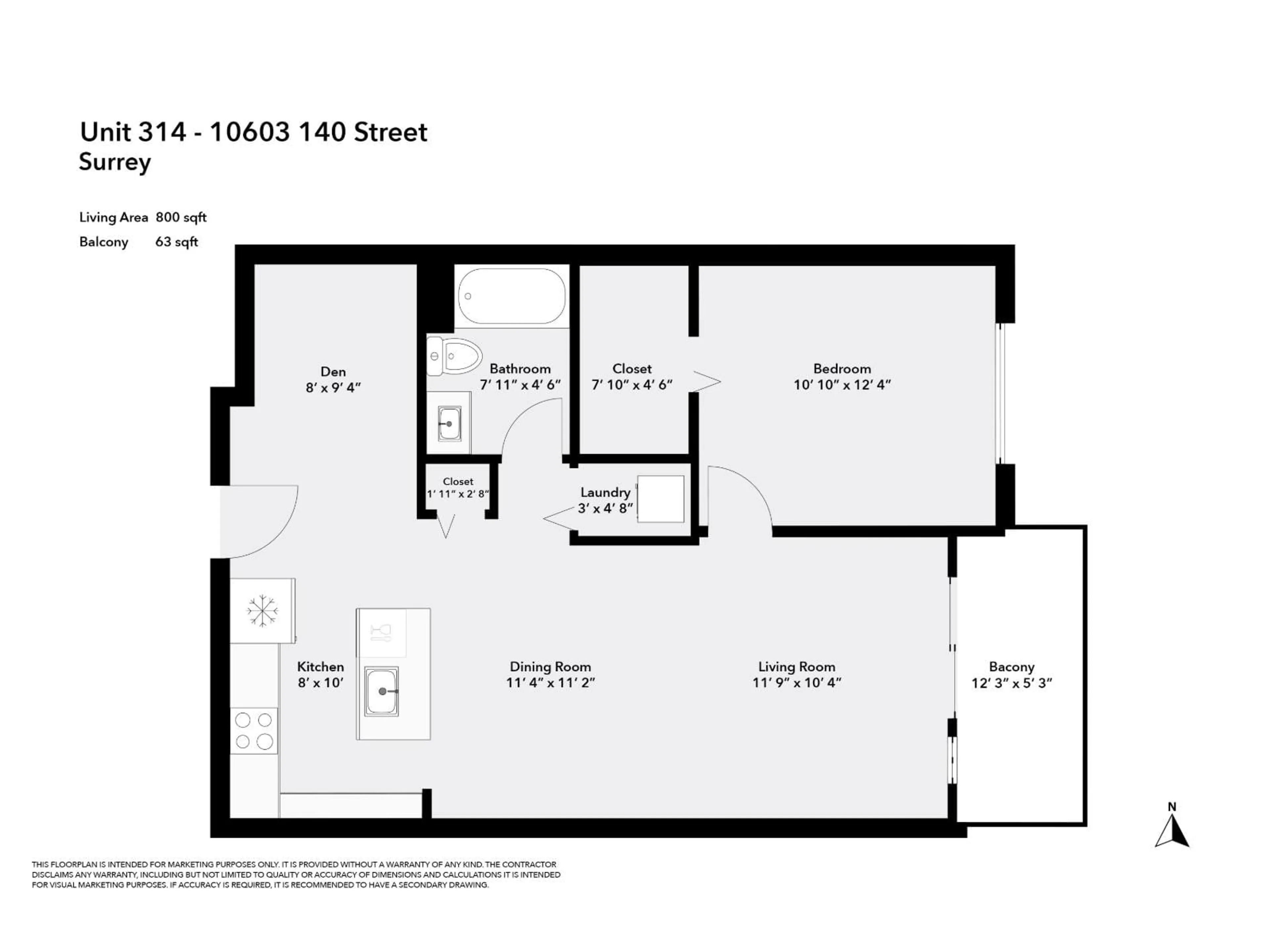Floor plan for 314 - 10603 140 STREET, Surrey British Columbia V3T0M8