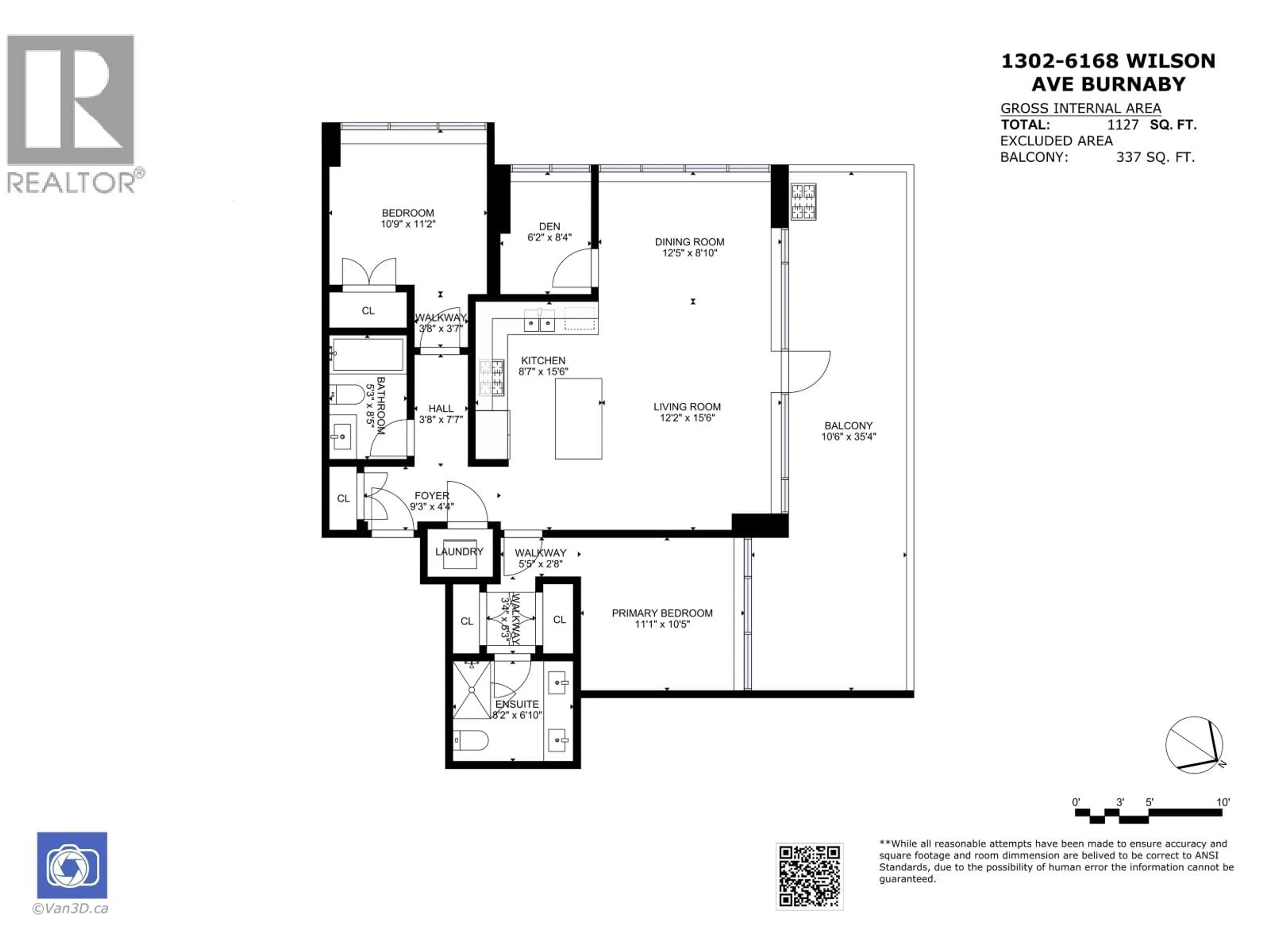 Floor plan for 1302 - 6168 WILSON AVENUE, Burnaby British Columbia V5H0B2