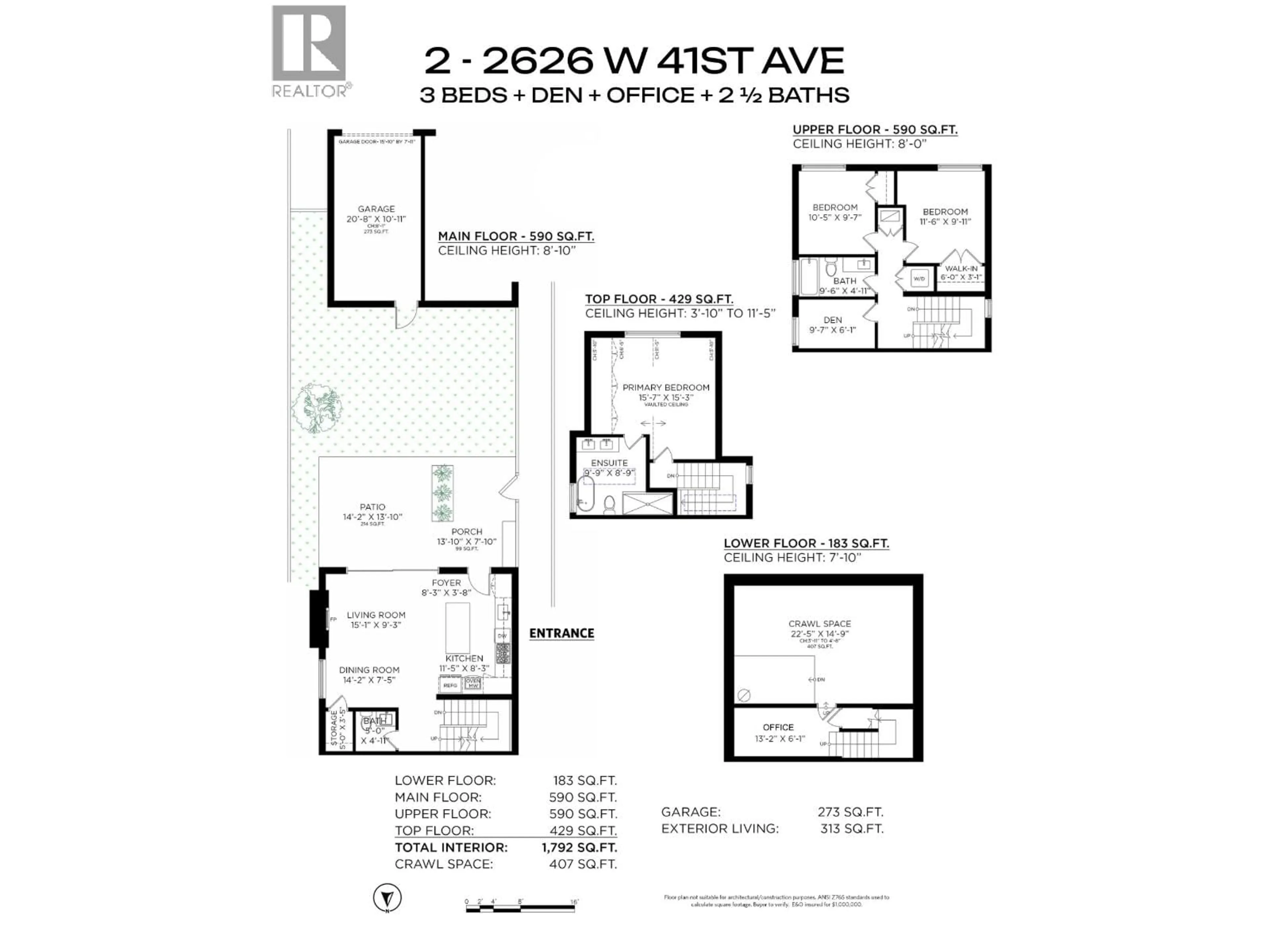 Floor plan for 2 - 2626 41ST AVENUE, Vancouver British Columbia V6N3C4