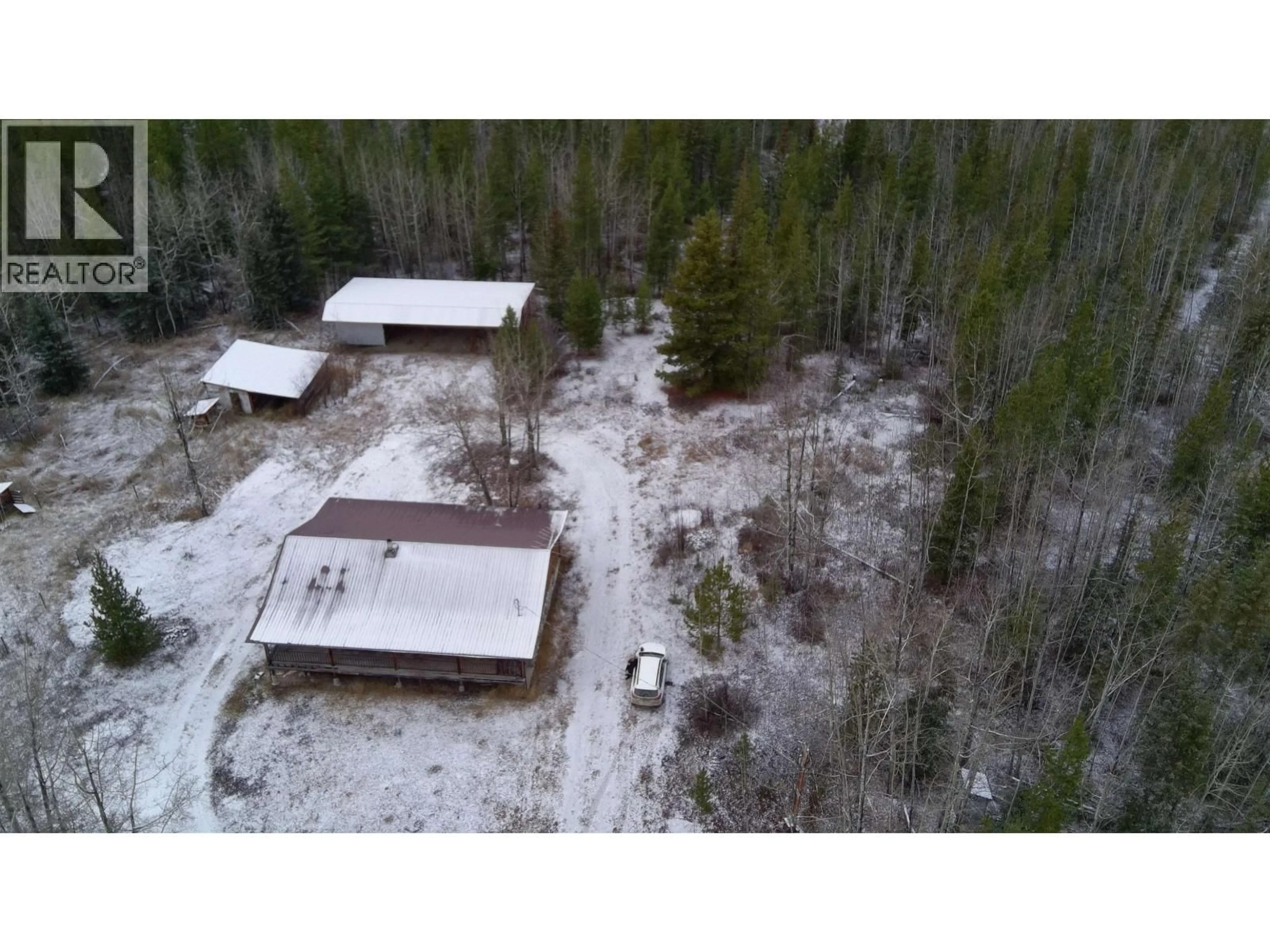 A pic from outside/outdoor area/front of a property/back of a property/a pic from drone, forest/trees view for 13151 MAPES ROAD, Vanderhoof British Columbia V0J3A1