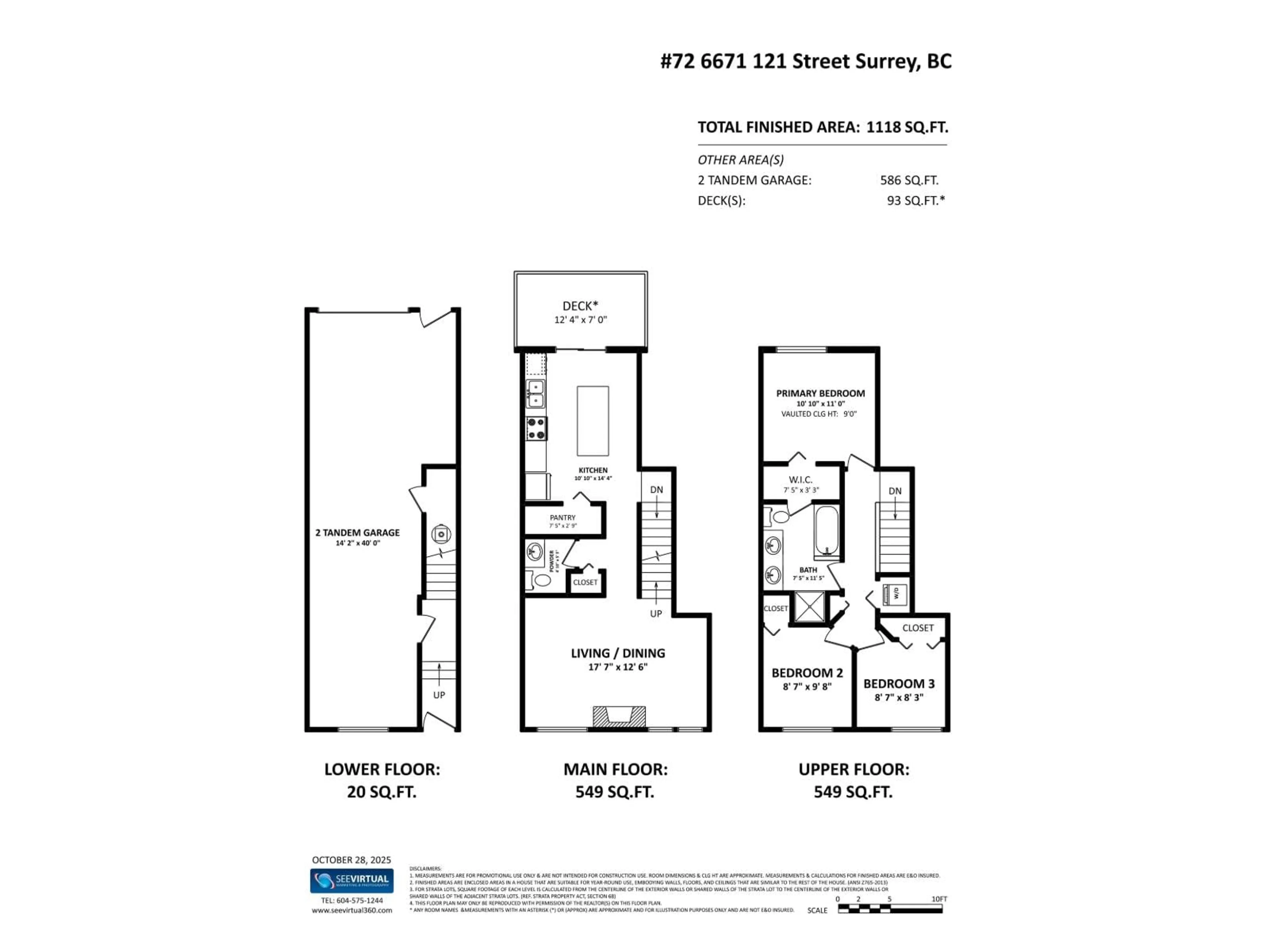 Floor plan for 72 - 6671 121 STREET, Surrey British Columbia V3W1T9