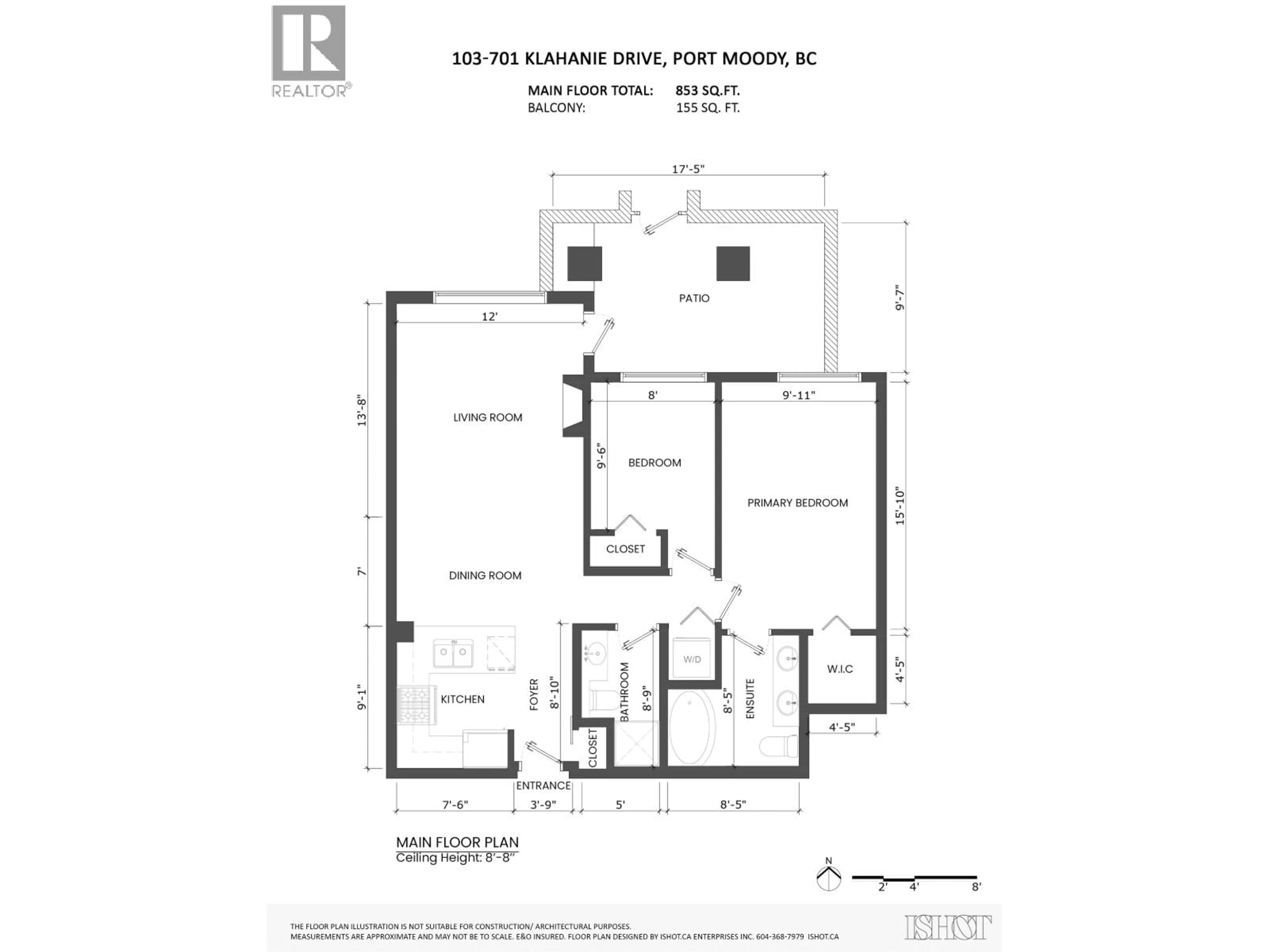 Floor plan for 103 - 701 KLAHANIE DRIVE, Port Moody British Columbia V3H5C6