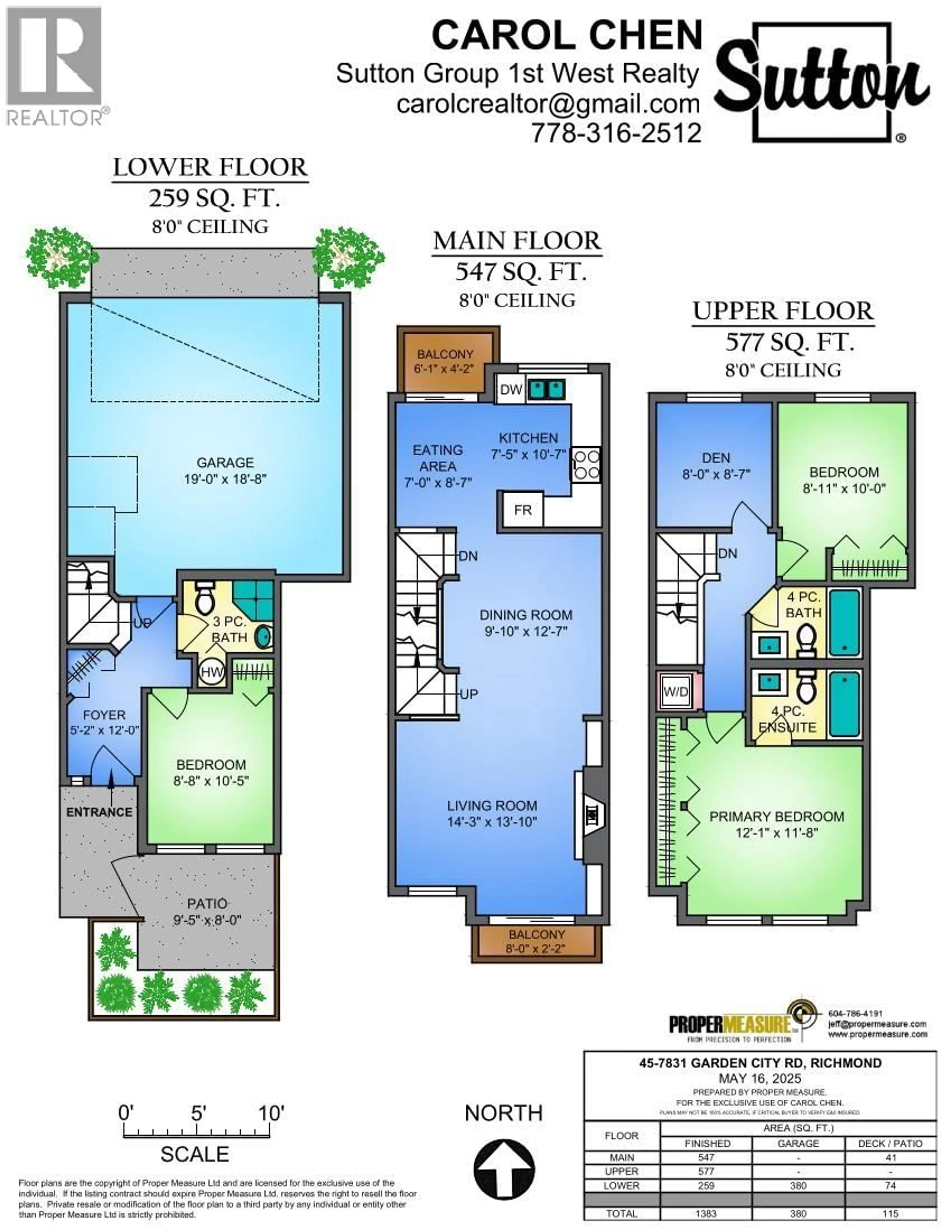 Floor plan for 45 - 7831 GARDEN CITY ROAD, Richmond British Columbia V6Y4A3