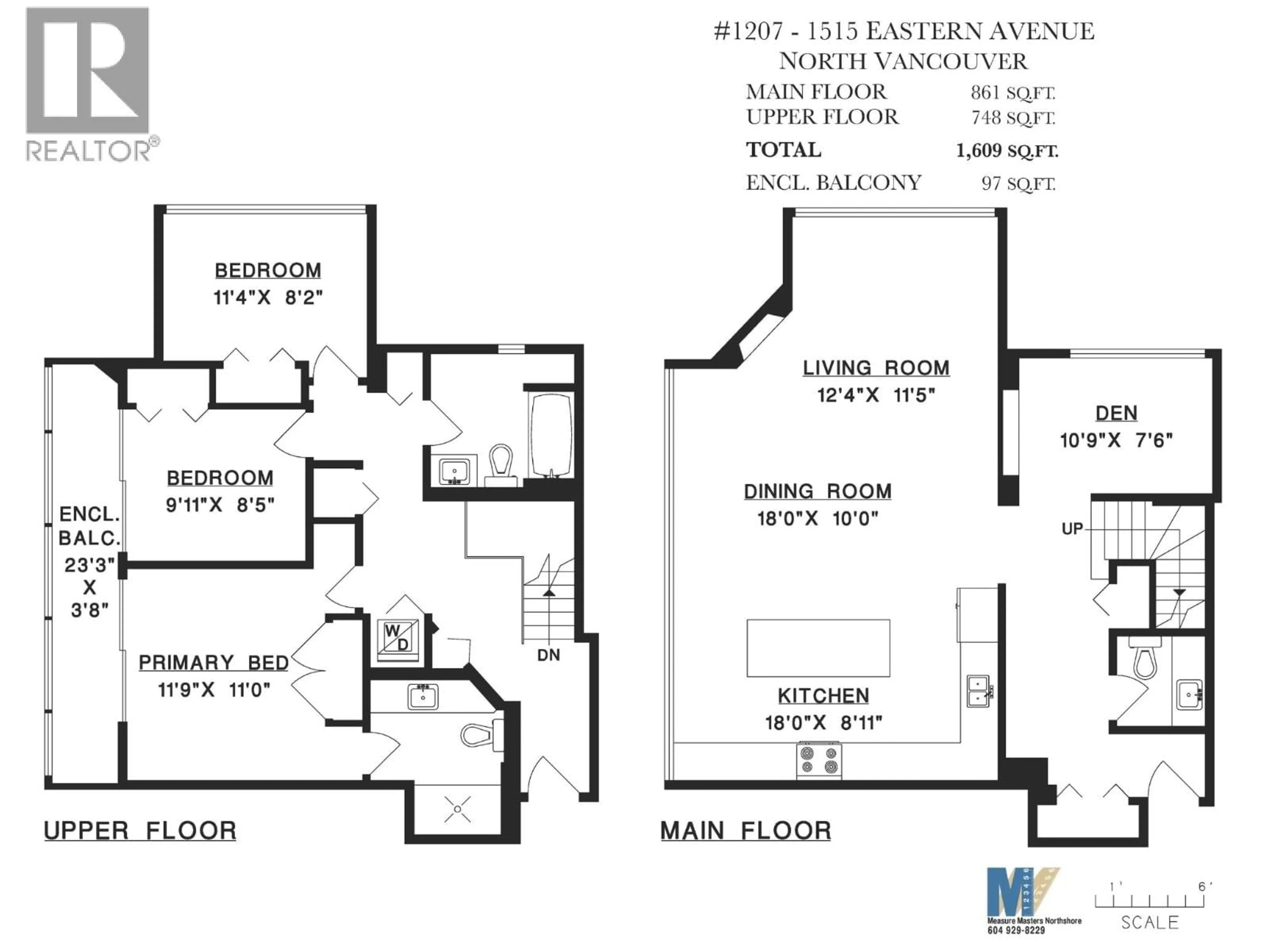 Floor plan for 1207 - 1515 EASTERN AVENUE, North Vancouver British Columbia V7L4R2