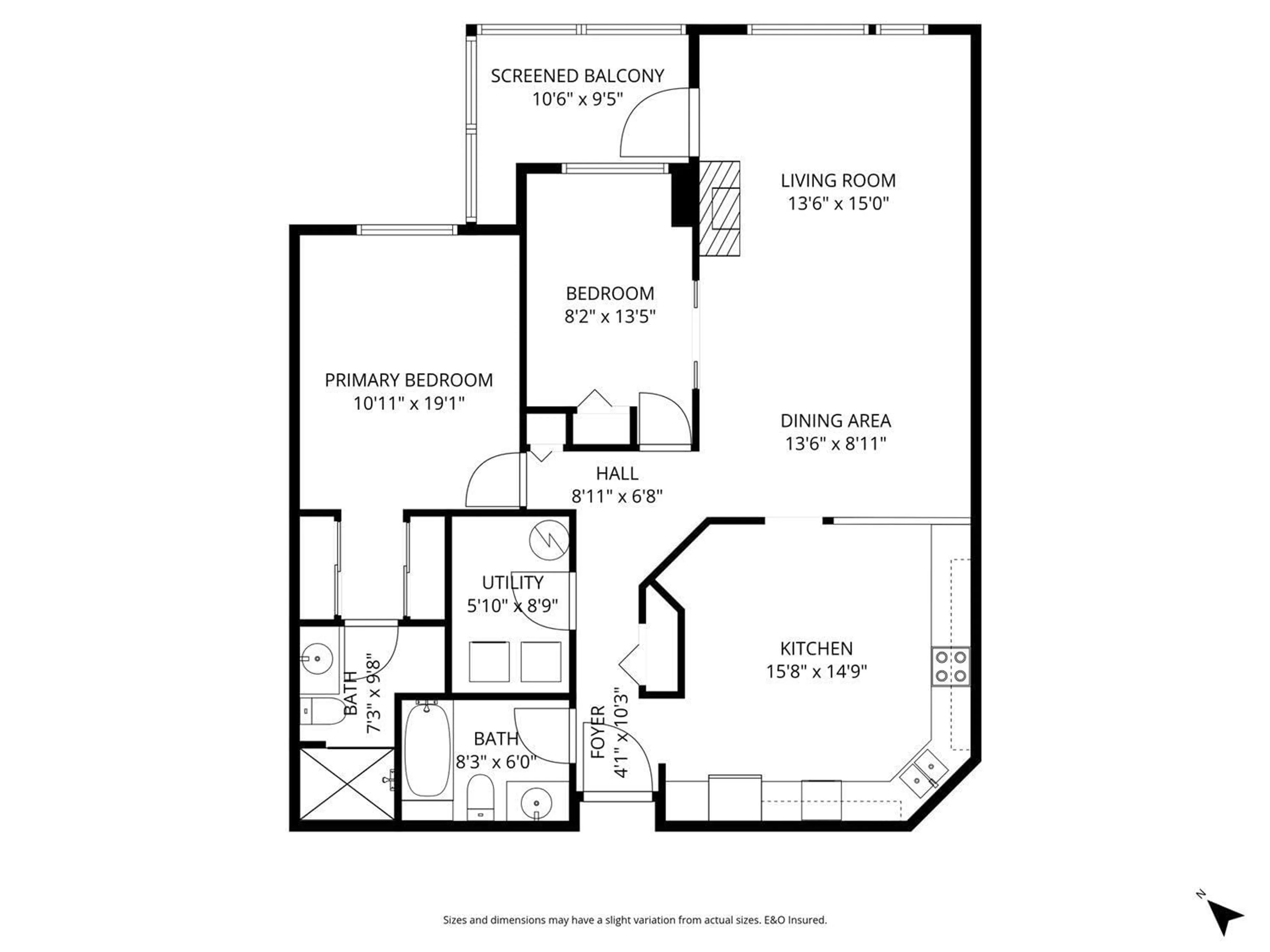 Floor plan for 113 - 33030 GEORGE FERGUSON WAY, Abbotsford British Columbia V2S6Y2