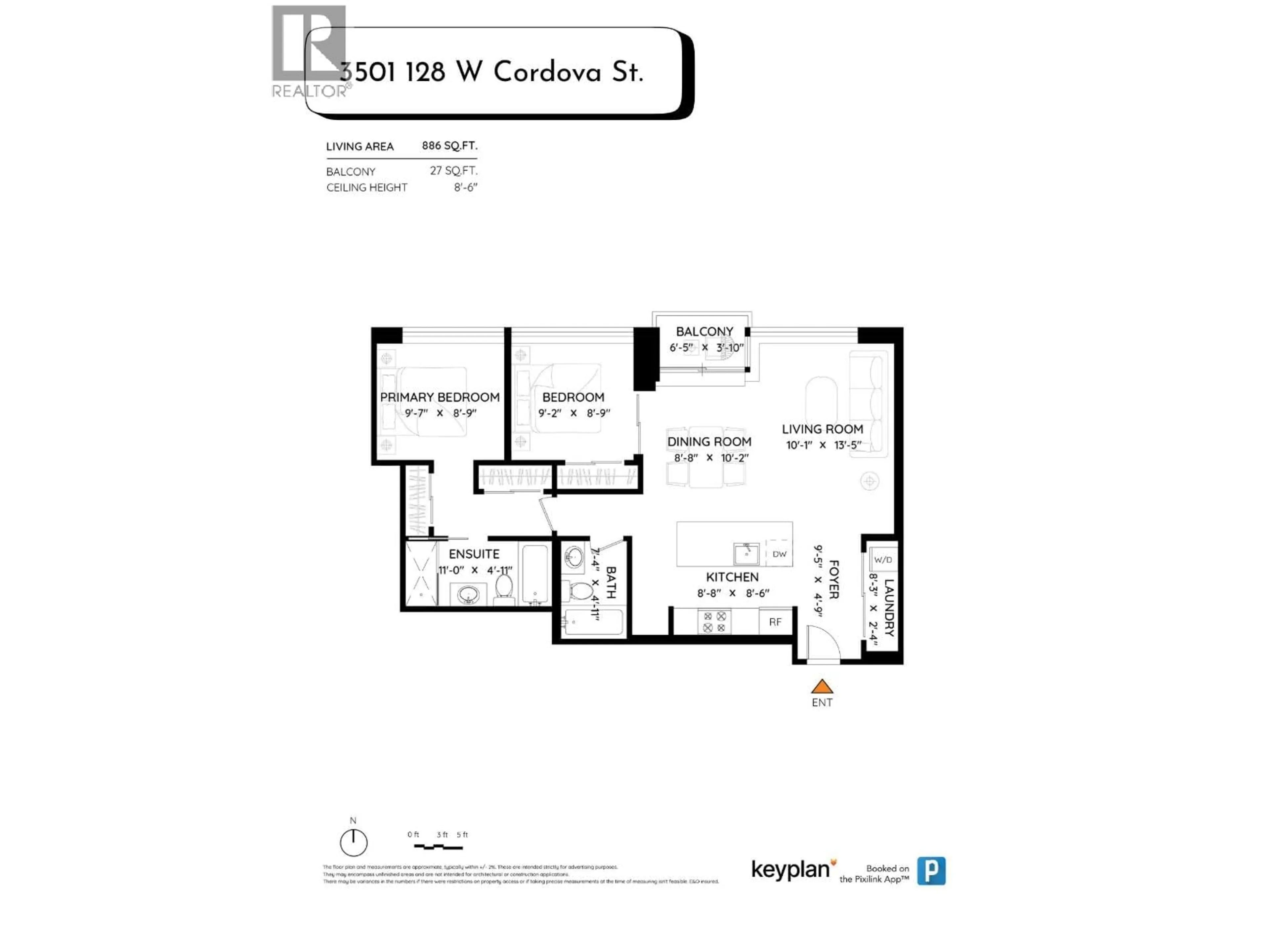 Floor plan for 3501 - 128 CORDOVA STREET, Vancouver British Columbia V6B0E6