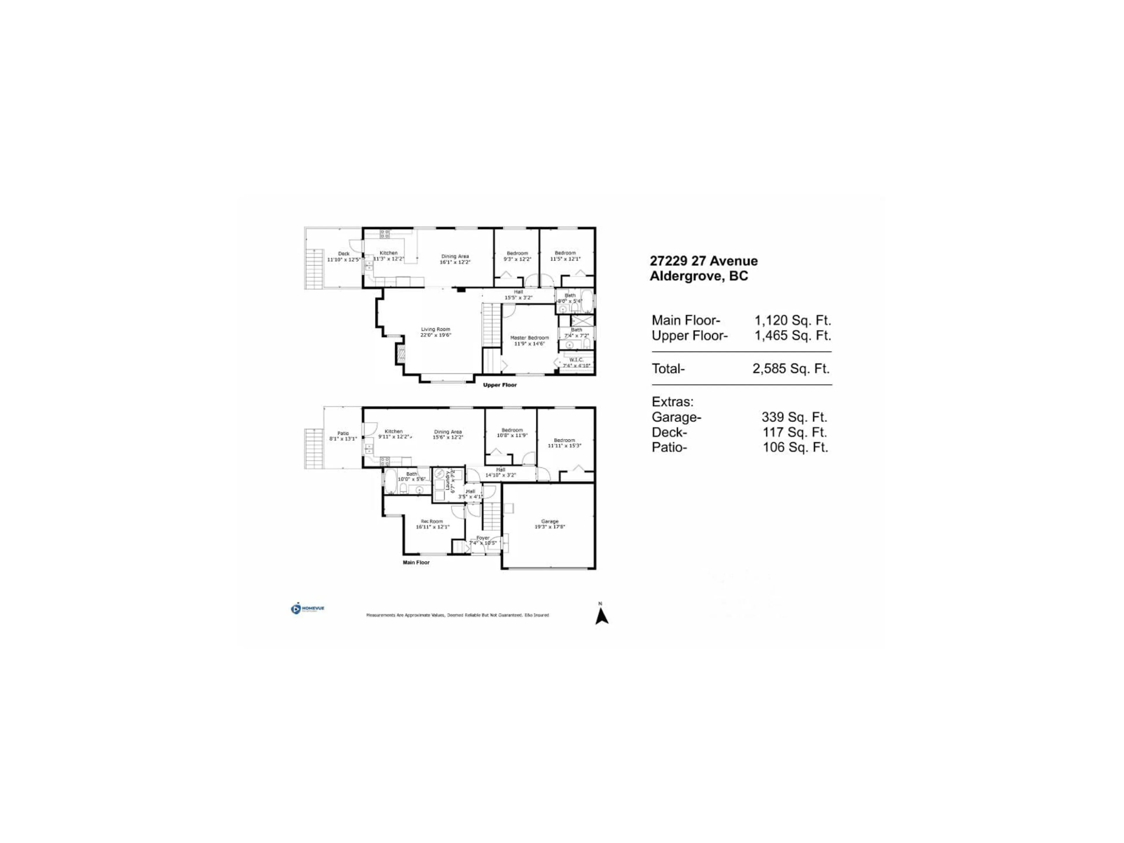 Floor plan for 27229 27 AVENUE, Langley British Columbia V4W3Y8
