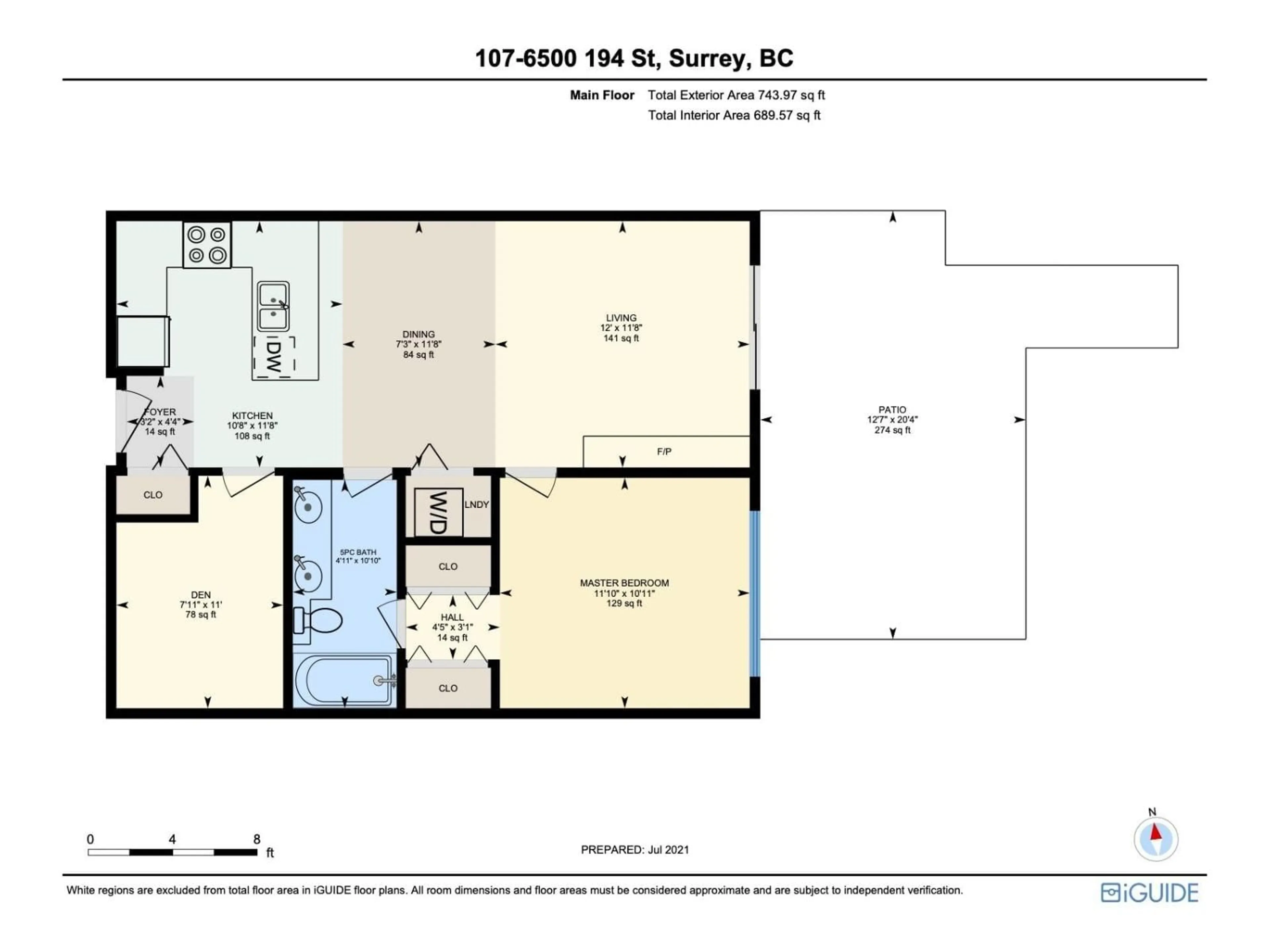 Floor plan for 107 - 6500 194 STREET, Surrey British Columbia V4N5X4