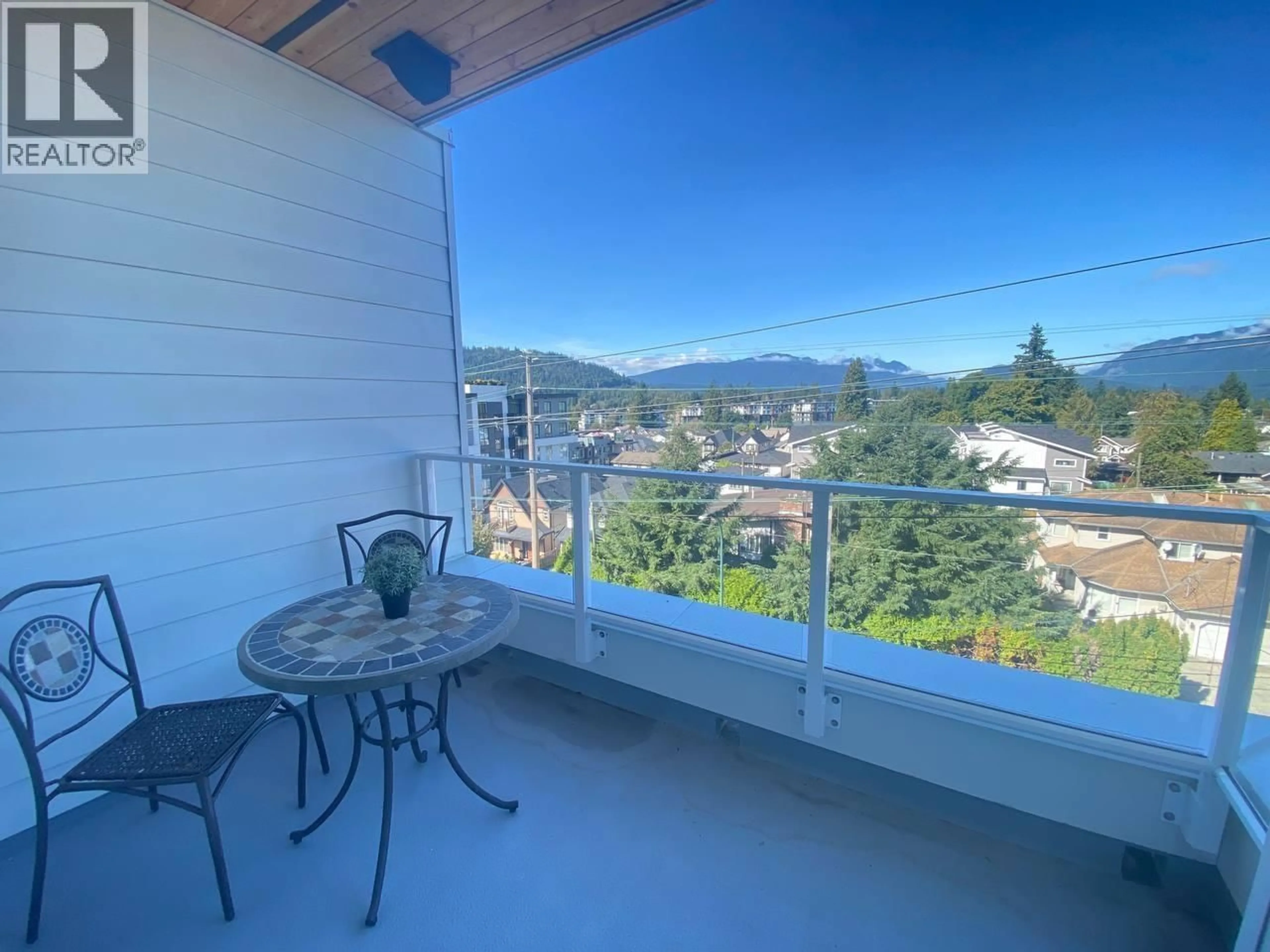 Balcony in the apartment, mountain view for 508 - 723 GROVER AVENUE, Coquitlam British Columbia V3J0N9