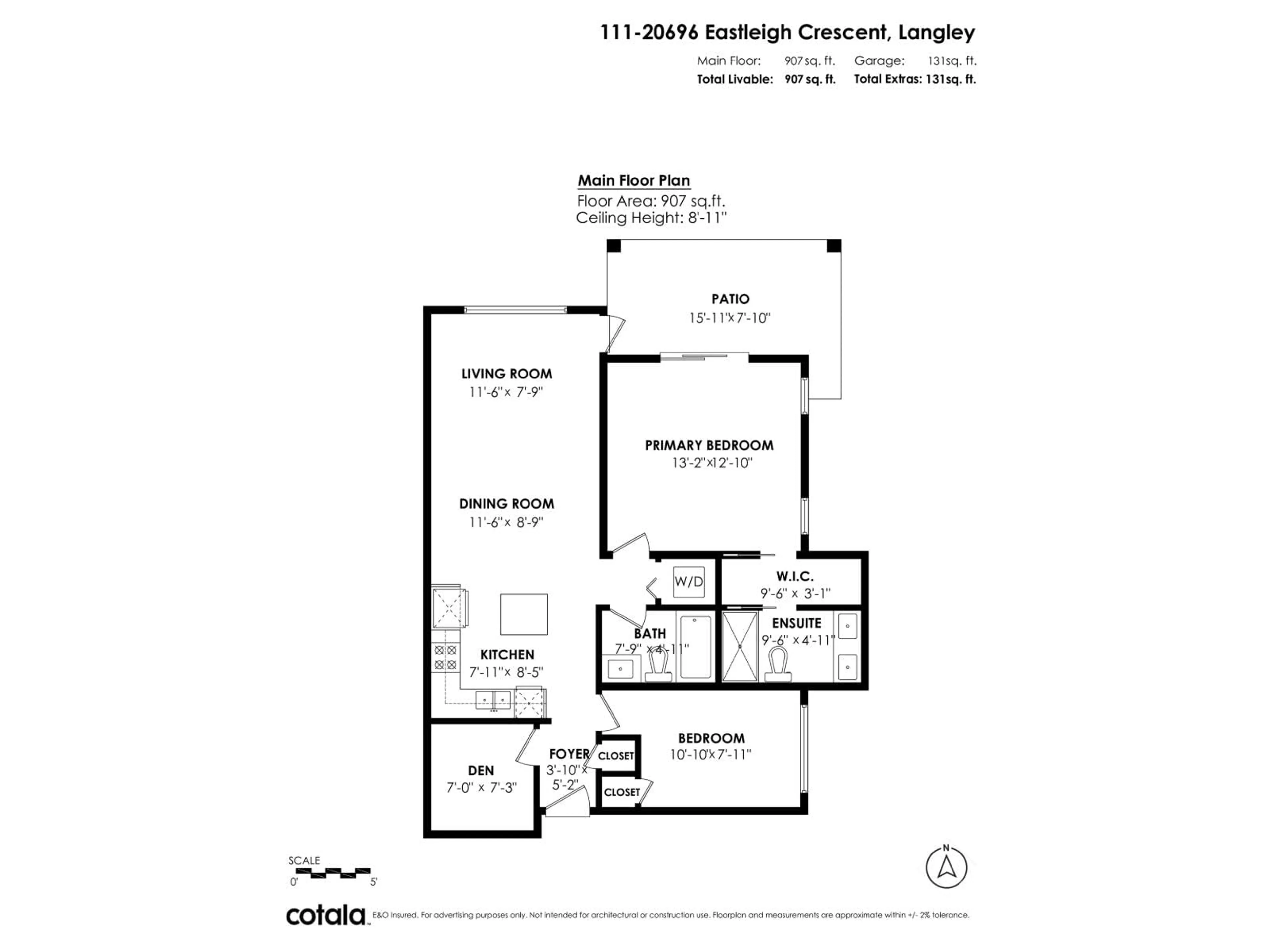 Floor plan for 111 - 20696 EASTLEIGH CRESCENT, Langley British Columbia V3A0M3
